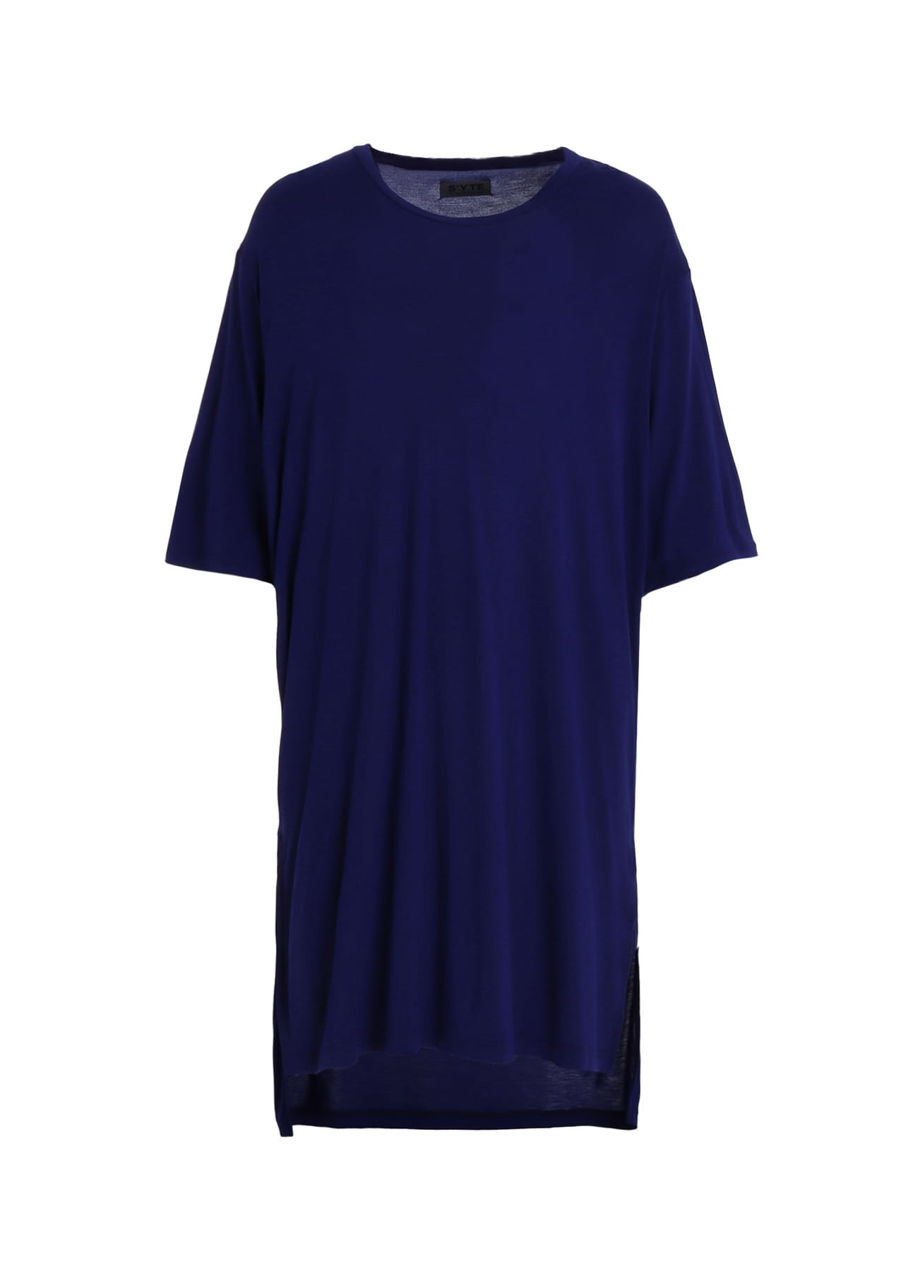 RAYON JERSEY SIDE SLITS LONG T-SHIRT
