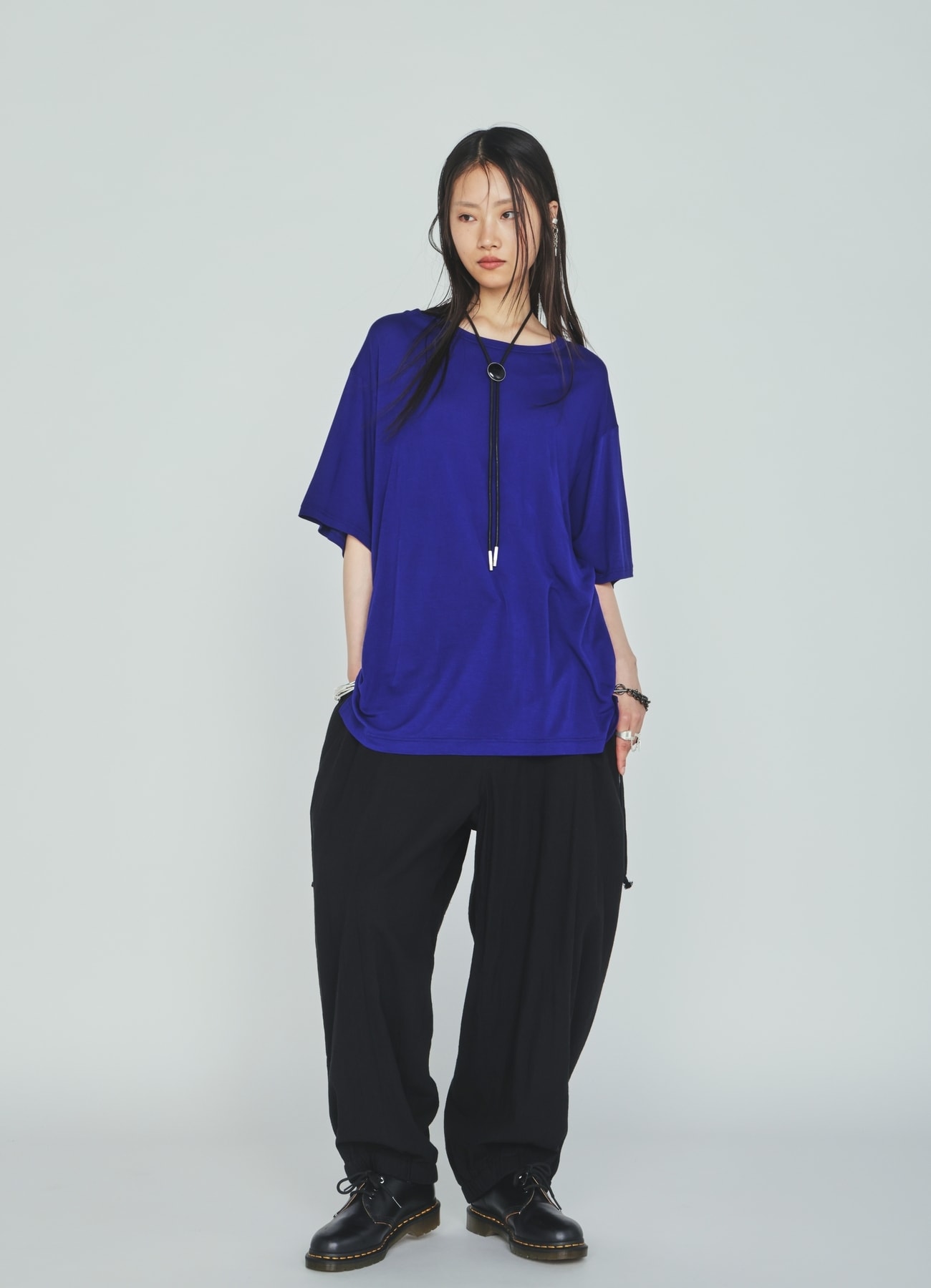 RAYON JERSEY SIDE SLITS T-SHIRT