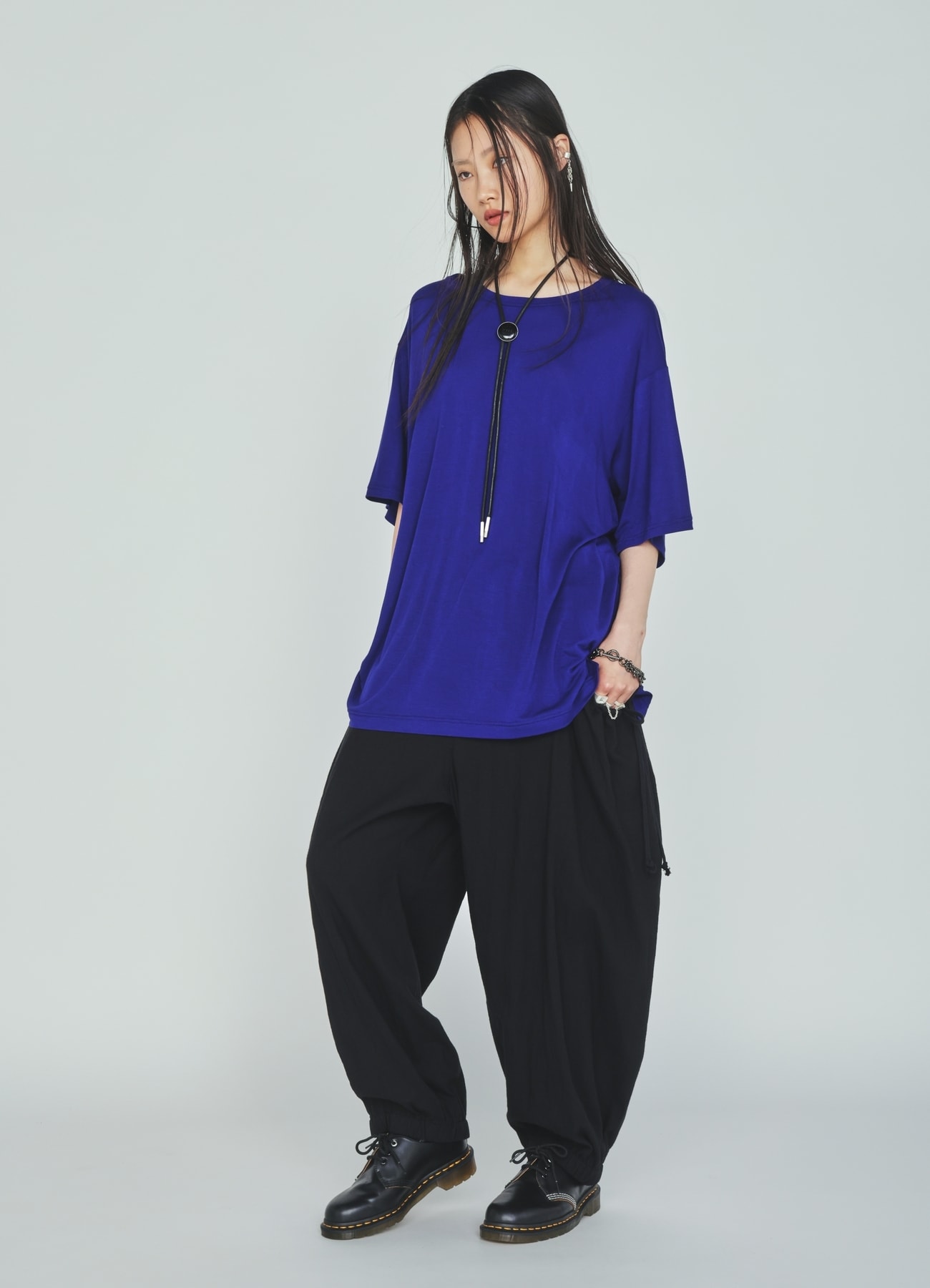 RAYON JERSEY SIDE SLITS T-SHIRT