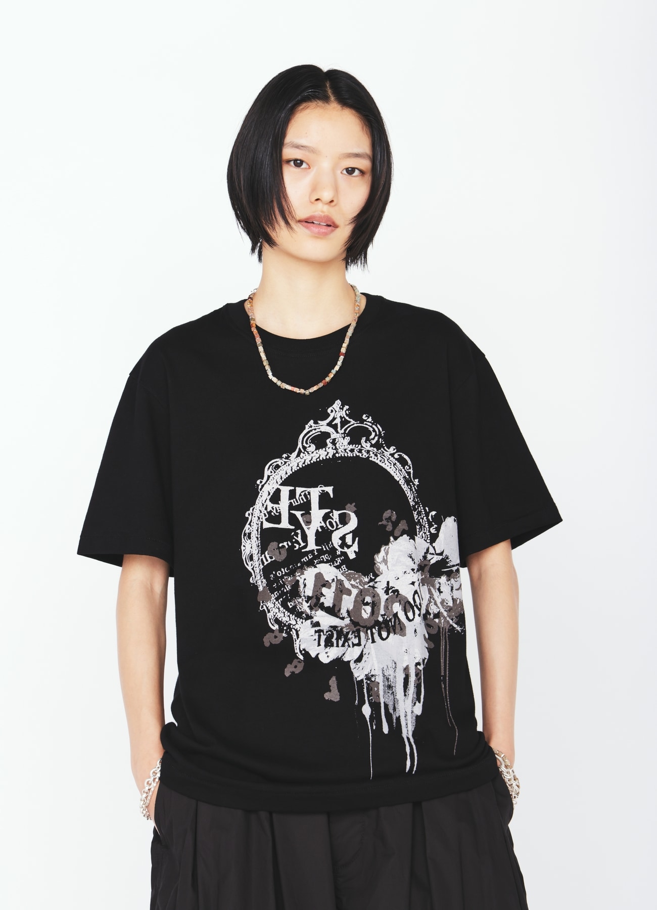 GRAPHIC T-SHIRT -MIRROR-(S Black): S'YTE｜THE SHOP YOHJI YAMAMOTO