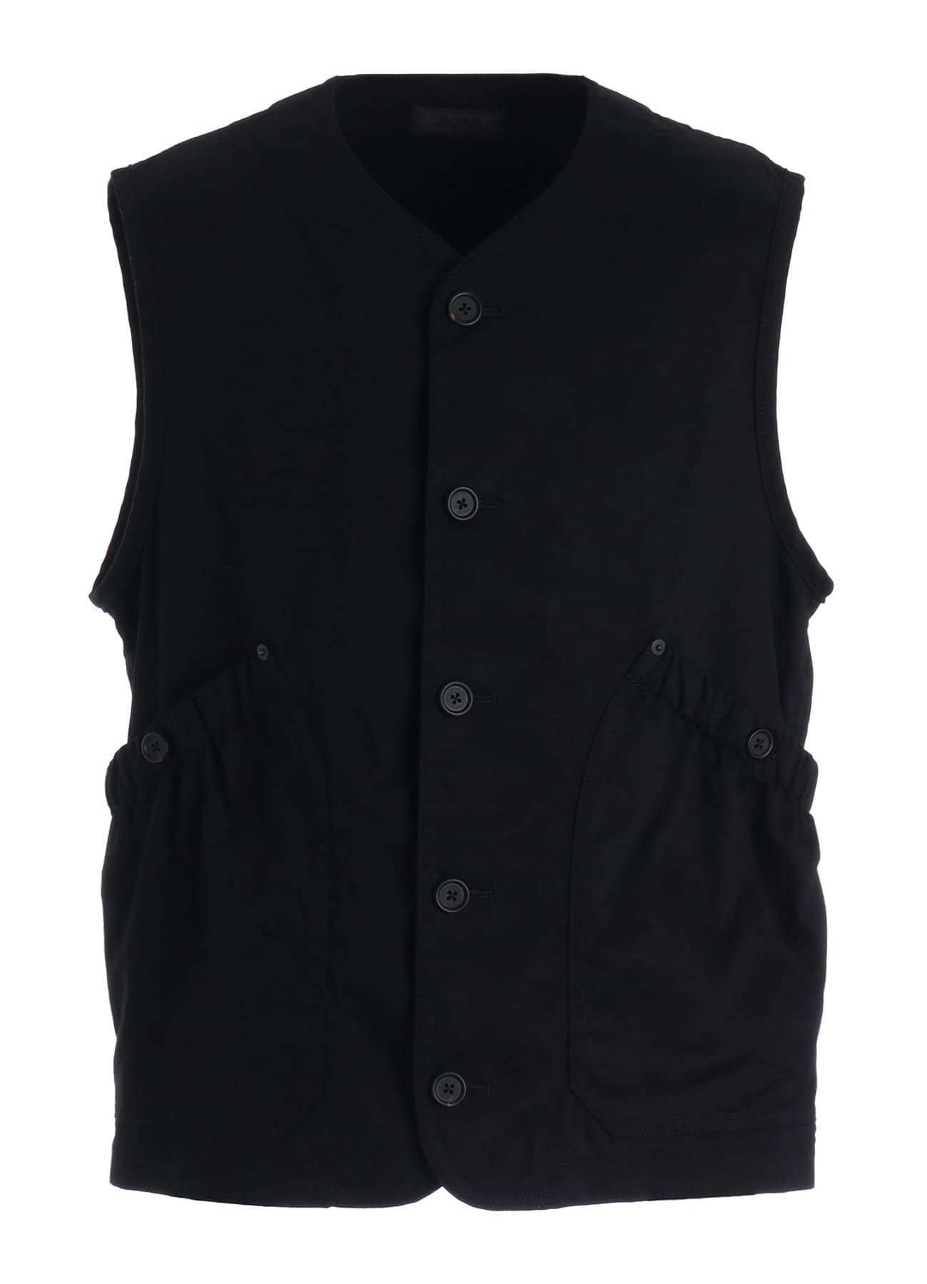 COTTON TWILL GATHERED POCKET VEST