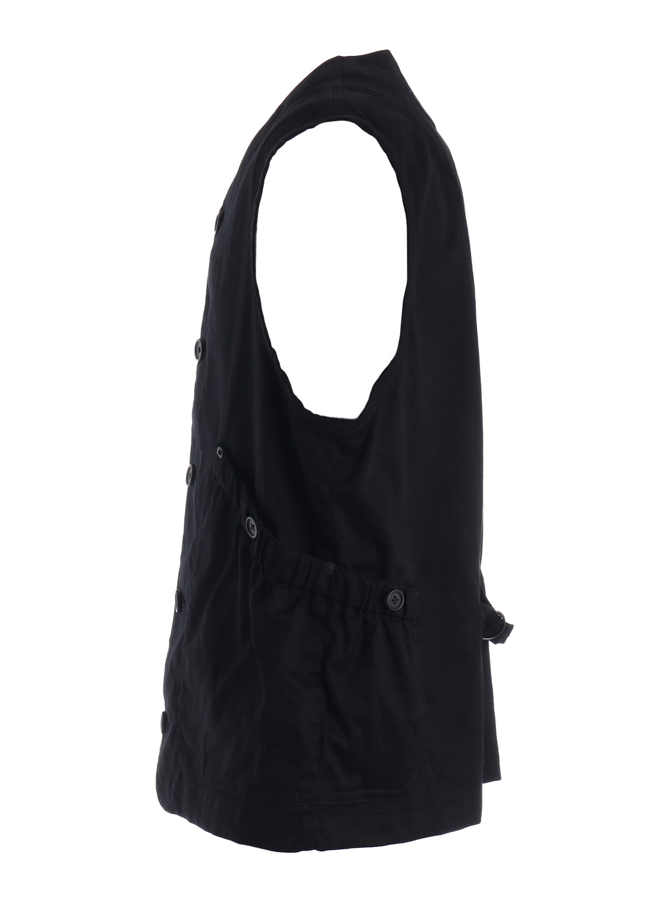 COTTON TWILL GATHERED POCKET VEST