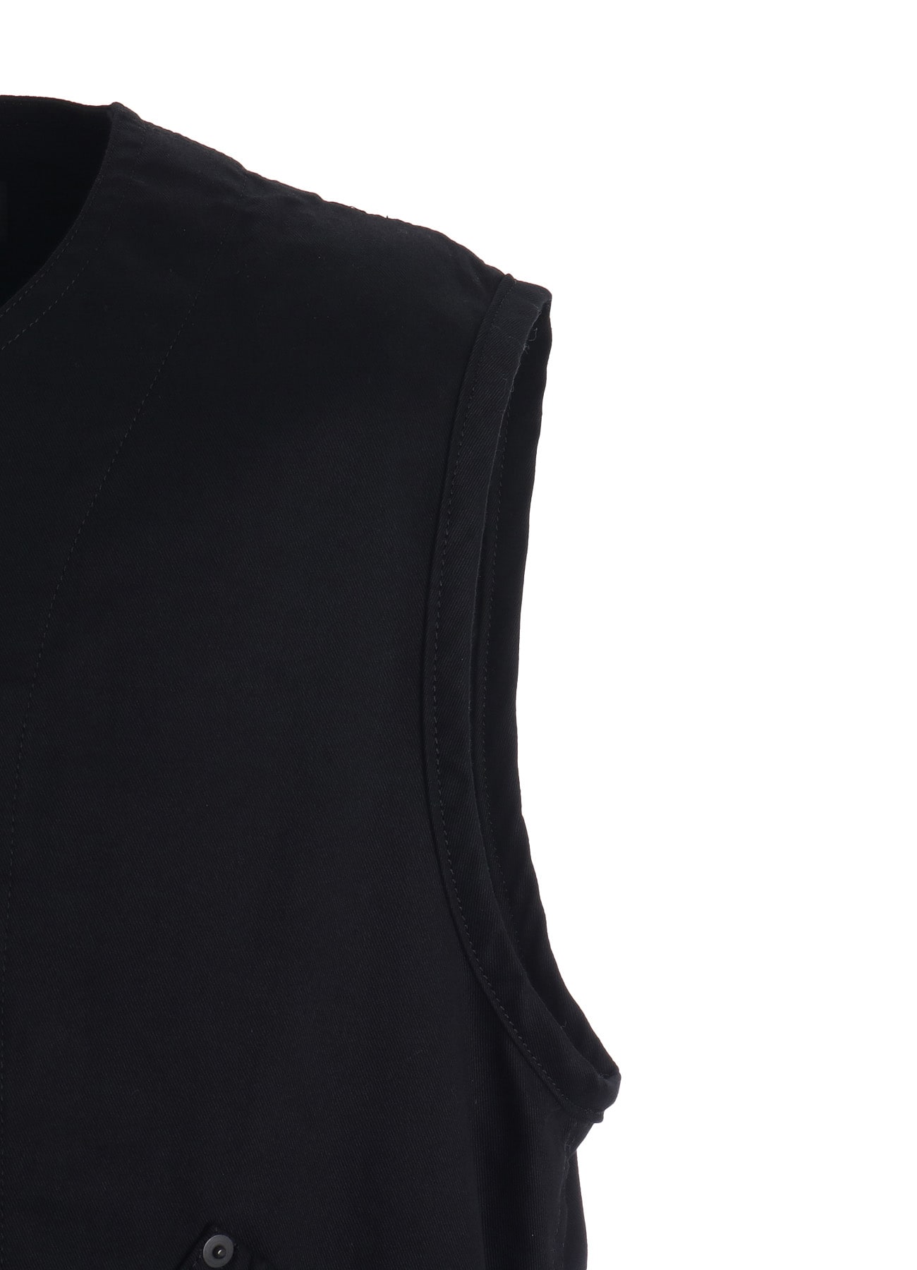 COTTON TWILL GATHERED POCKET VEST