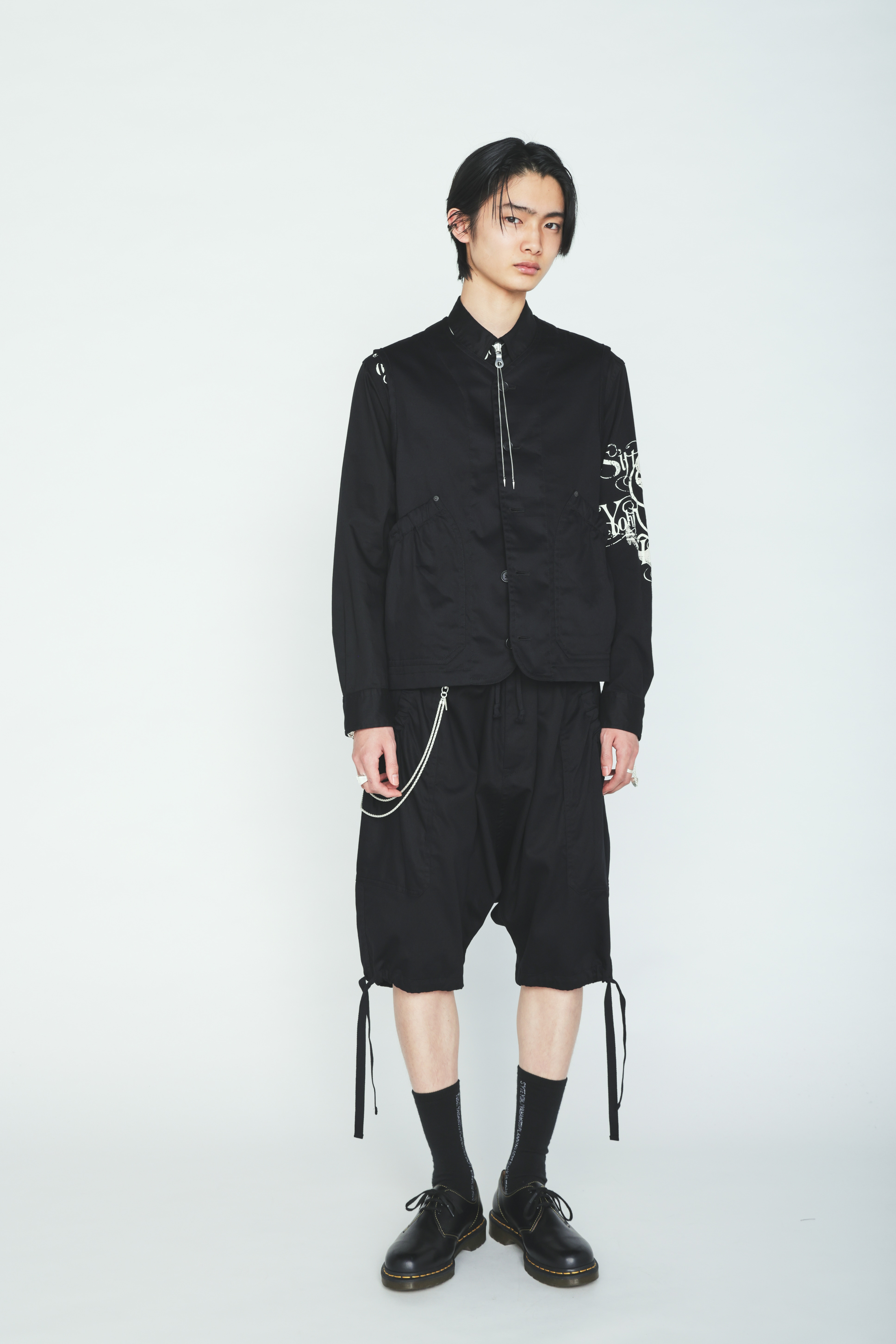 COTTON TWILL GATHERED POCKET VEST