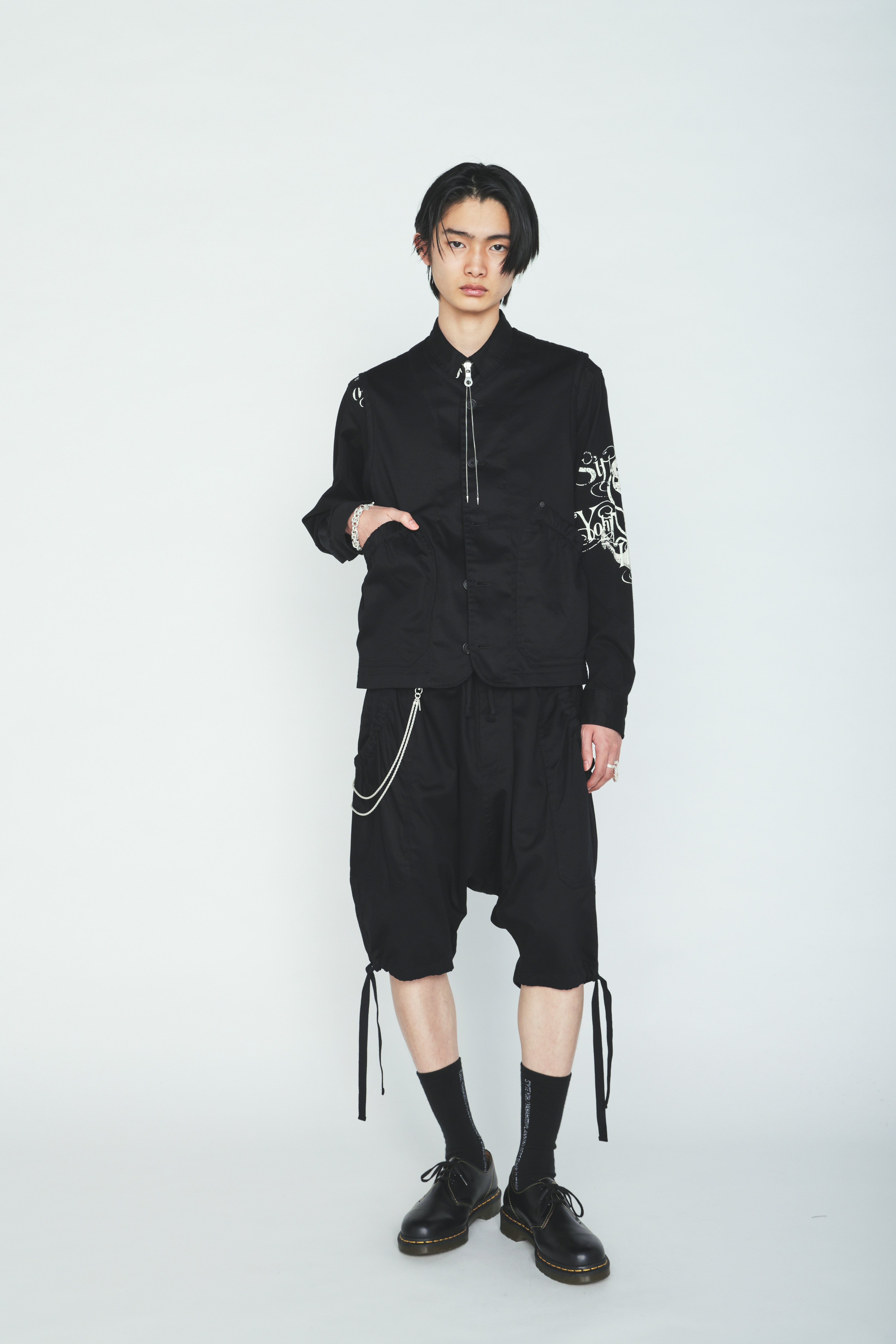 COTTON TWILL GATHERED POCKET VEST