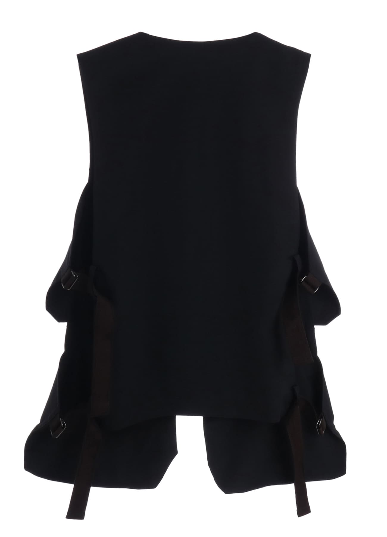 WASHER WOOL GABARDINE SIDE BELTED VEST