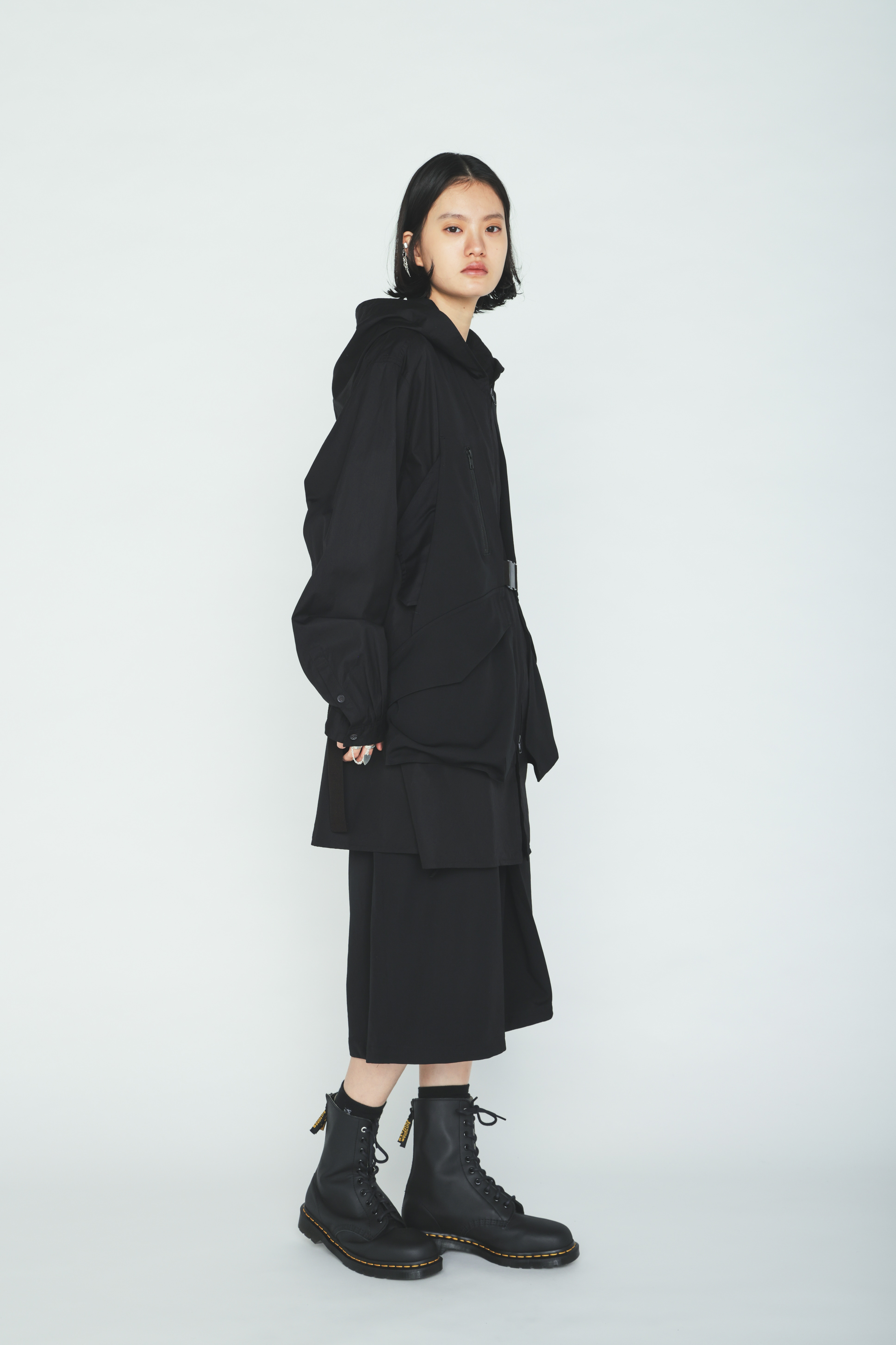 WASHER WOOL GABARDINE SIDE BELTED VEST