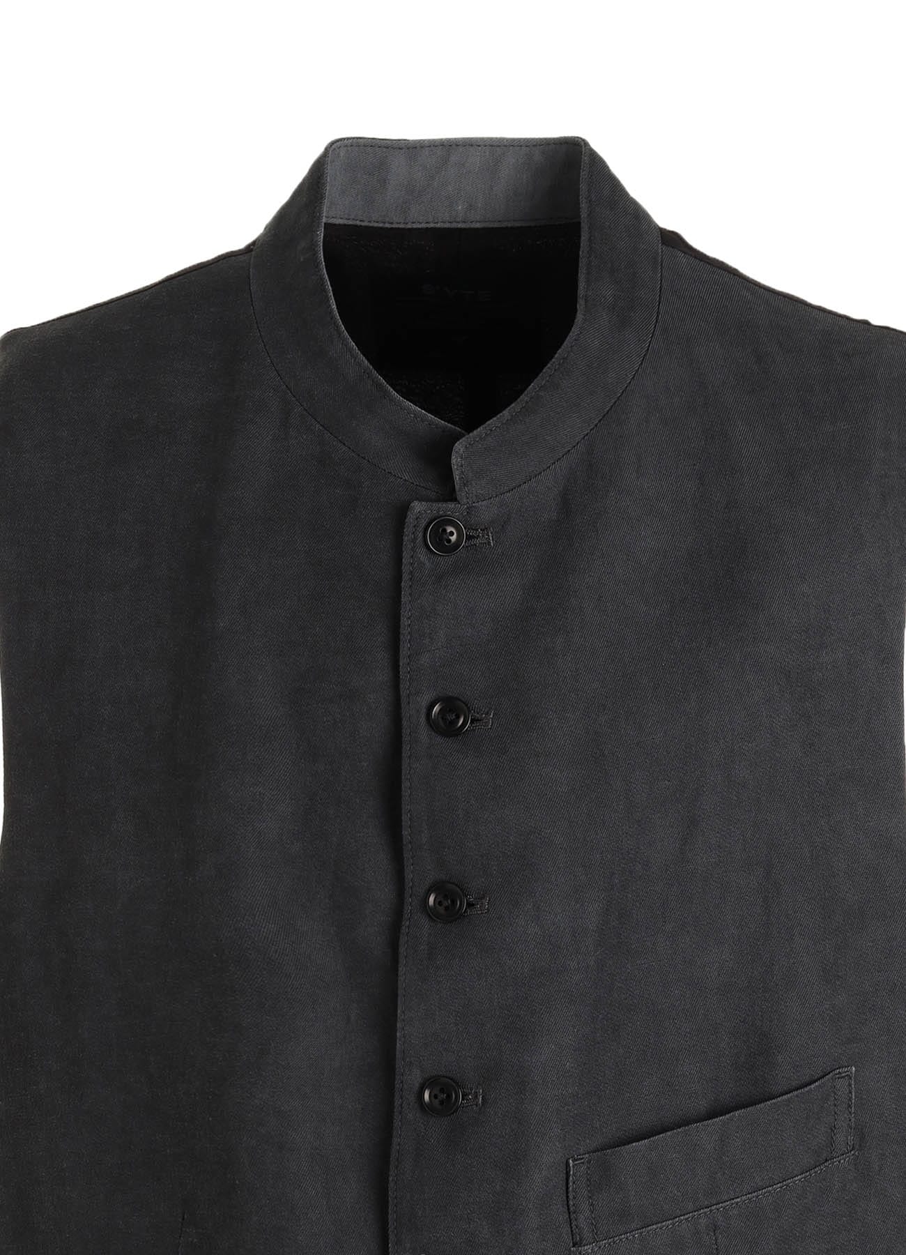 VIS/LI TWILL PIGMENT PRINT STAND COLLAR VEST