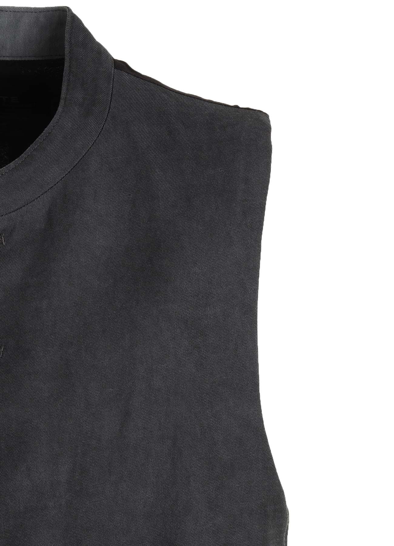 VIS/LI TWILL PIGMENT PRINT STAND COLLAR VEST(M Black): S'YTE｜THE