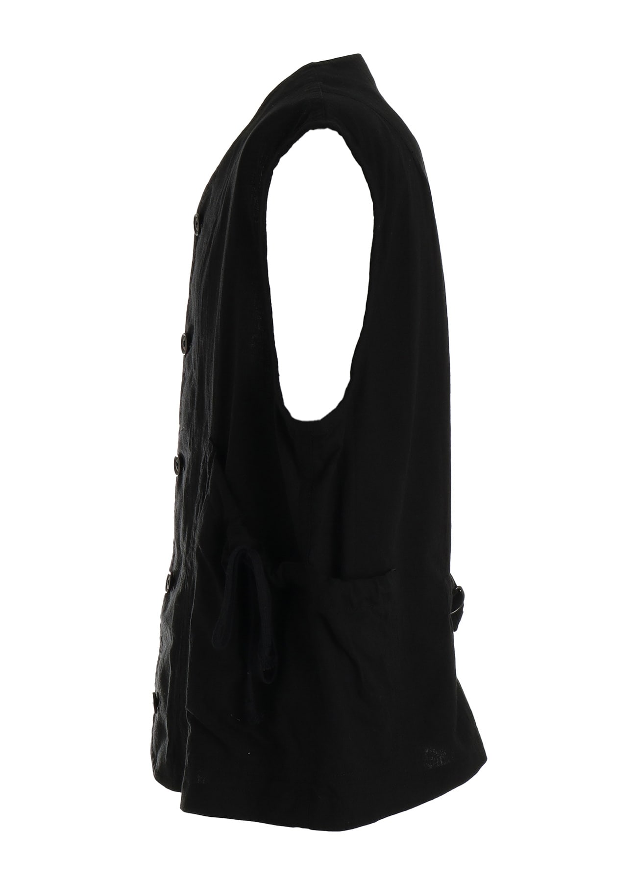 Cotton-Linen Poplin GATHERED POCKET VEST