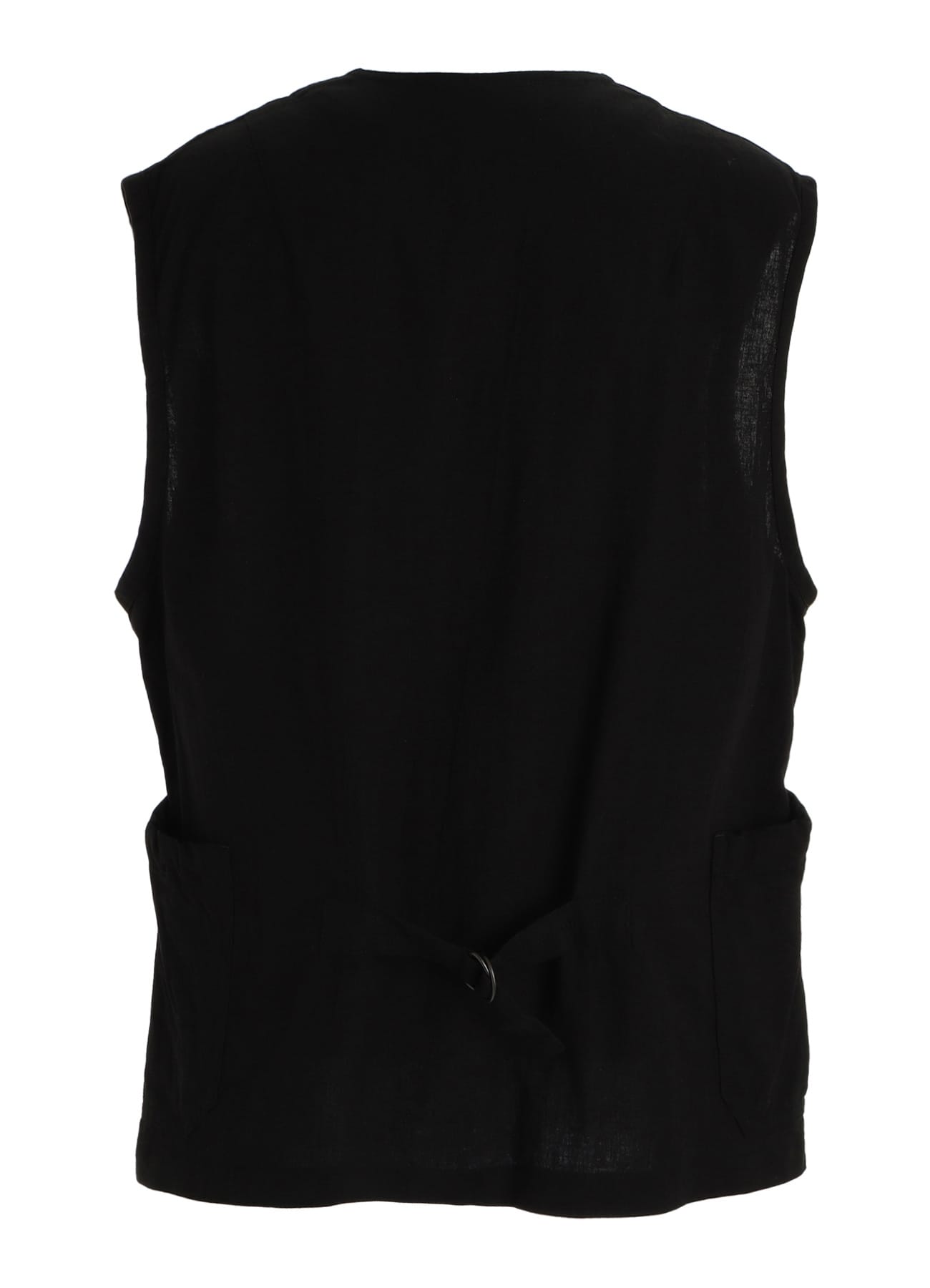Cotton-Linen Poplin GATHERED POCKET VEST