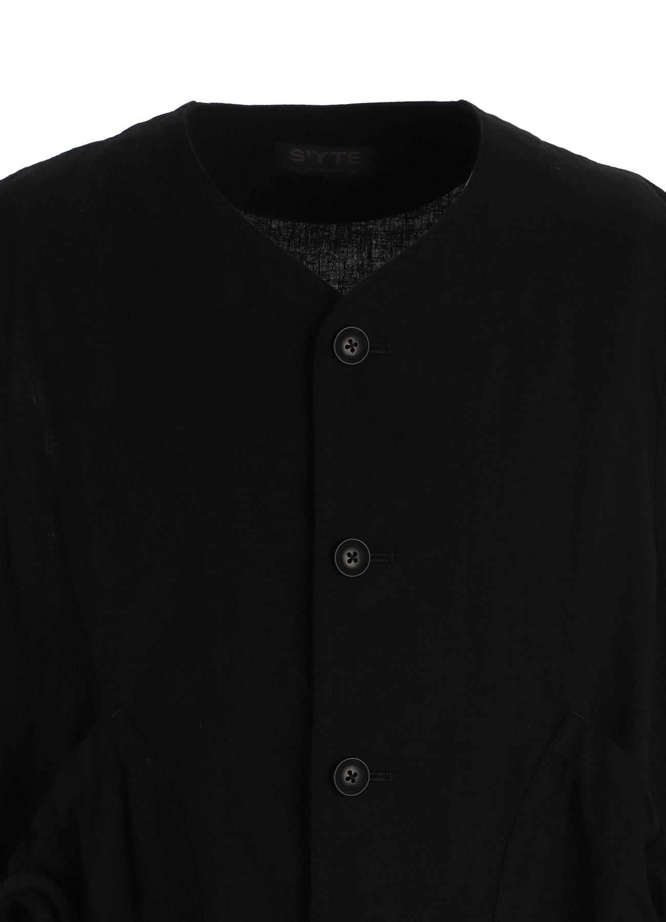Cotton-Linen Poplin GATHERED POCKET VEST