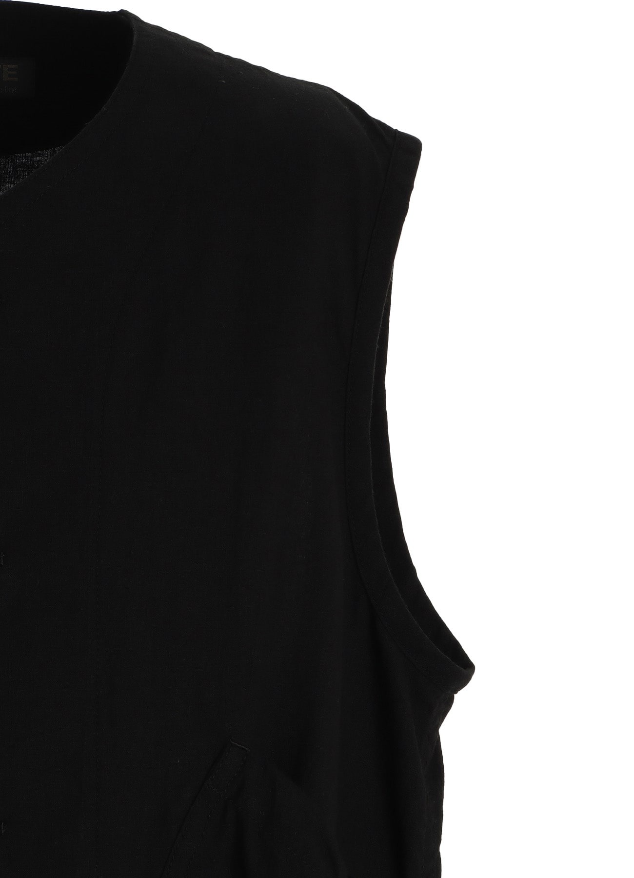 Cotton-Linen Poplin GATHERED POCKET VEST