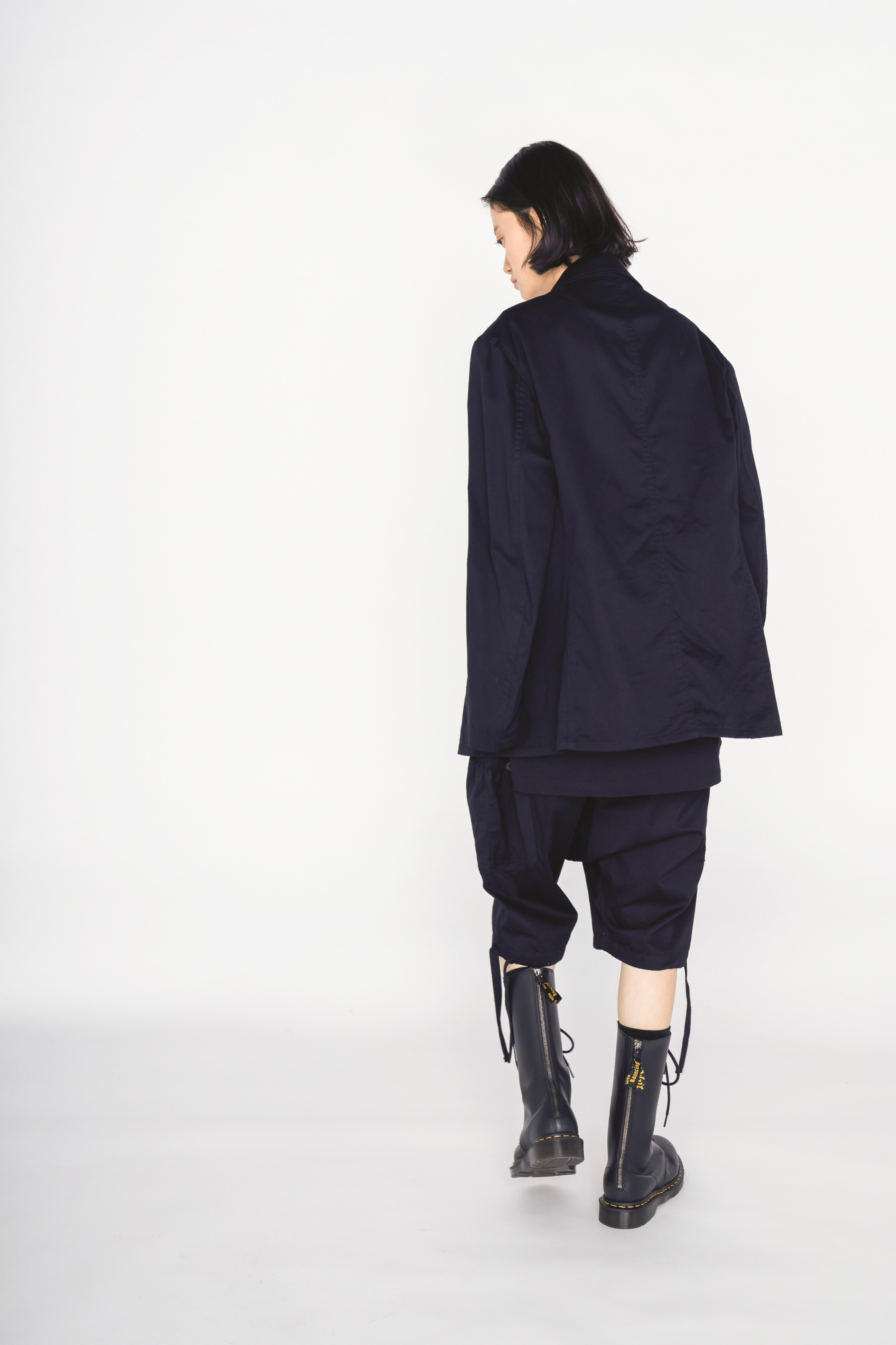 COTTON TWILL ASYMMETRIC POCKET JACKET