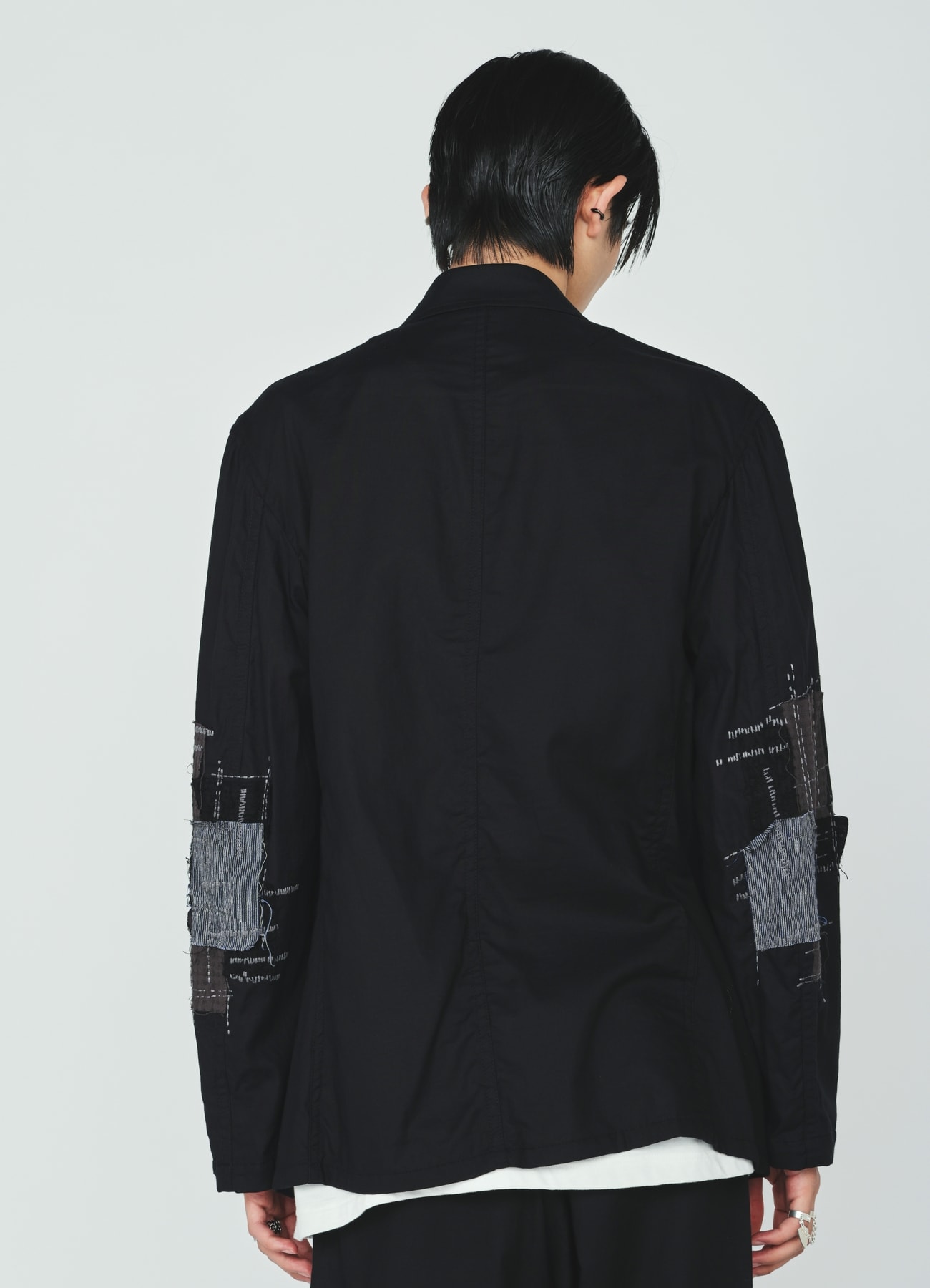 ORGANIC COTTON WASHER ZIP-UP BLOUSON WITH SASHIKO EMBROIDERY