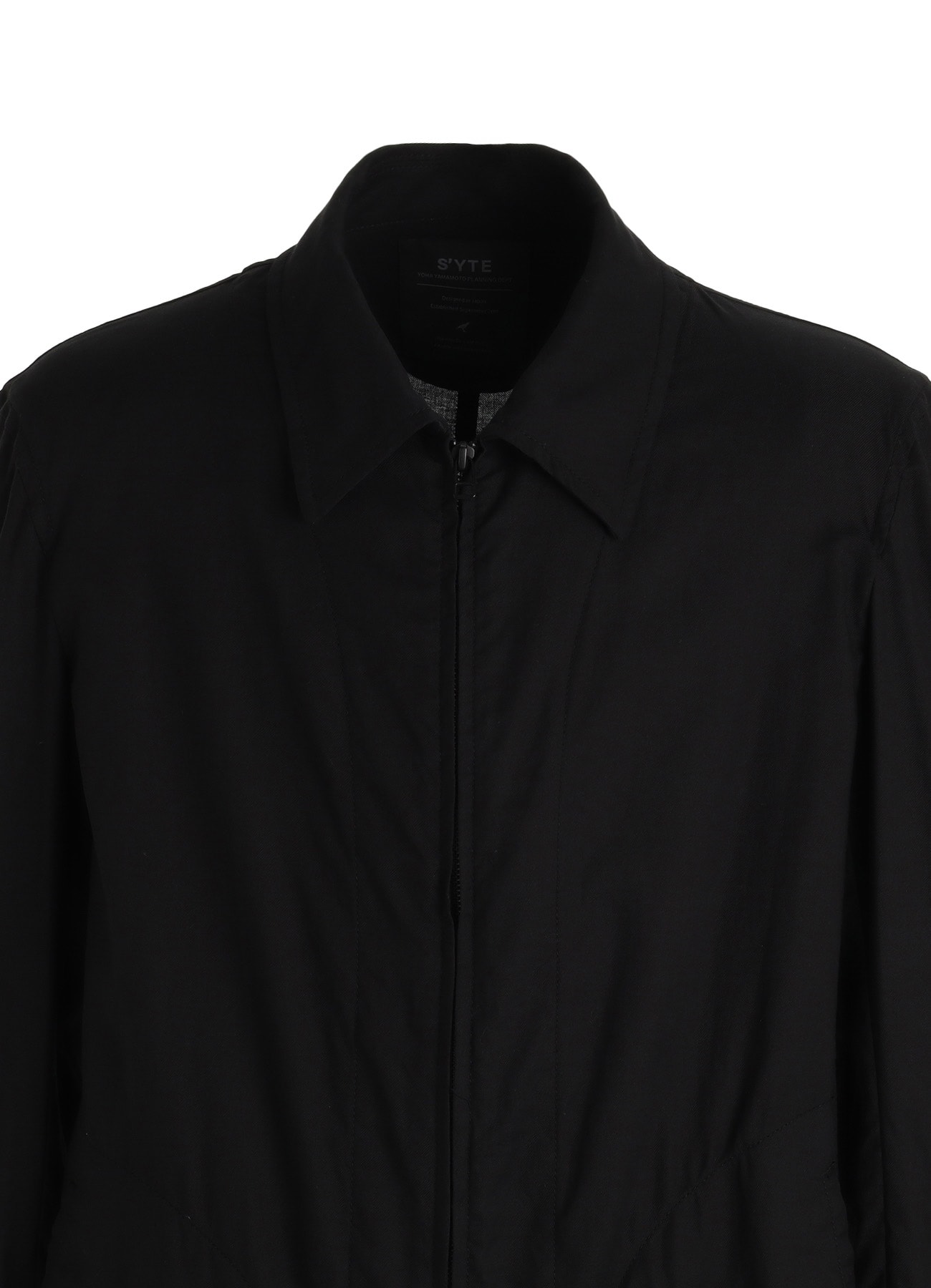 ORGANIC COTTON WASHER ZIP-UP BLOUSON WITH SASHIKO EMBROIDERY