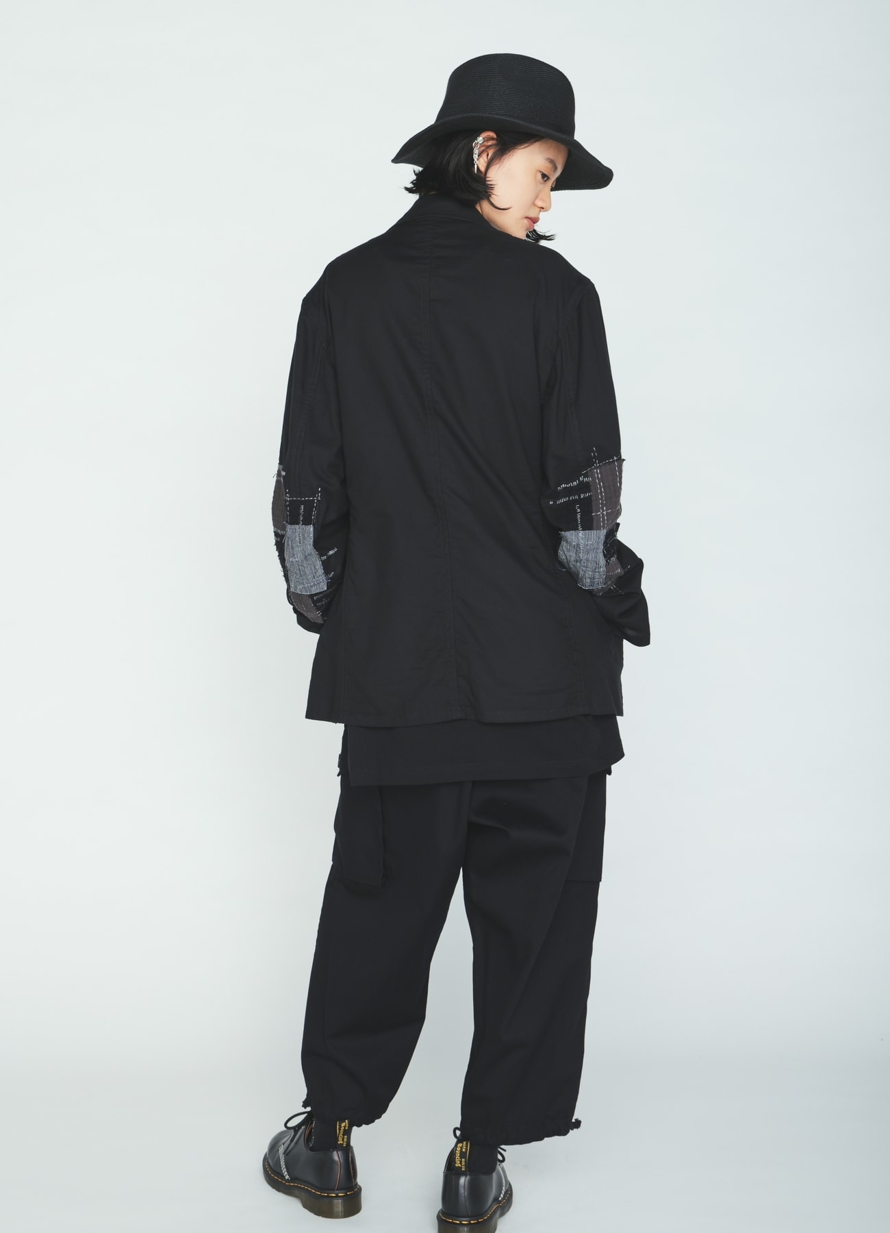 ORGANIC COTTON WASHER ZIP-UP BLOUSON WITH SASHIKO EMBROIDERY