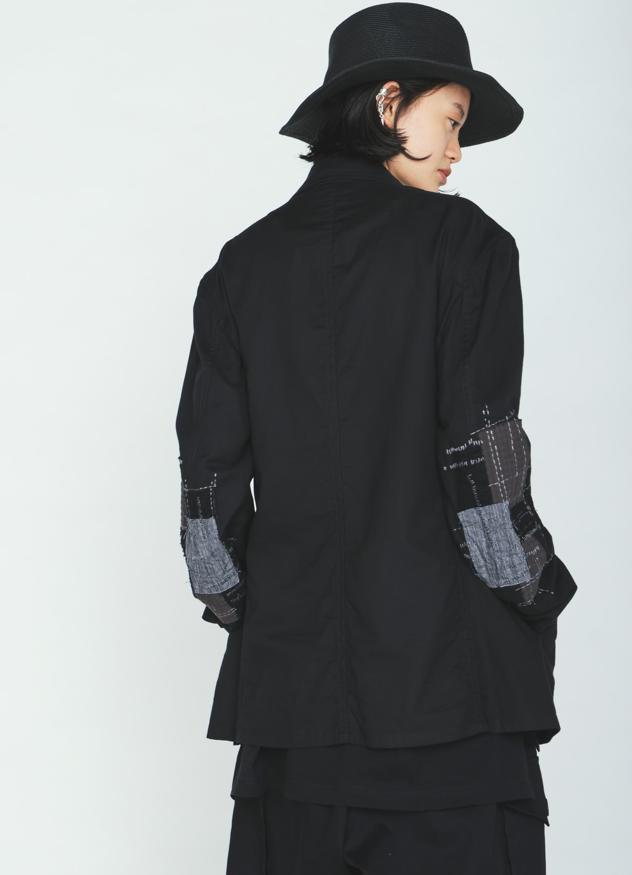 ORGANIC COTTON WASHER ZIP-UP BLOUSON WITH SASHIKO EMBROIDERY