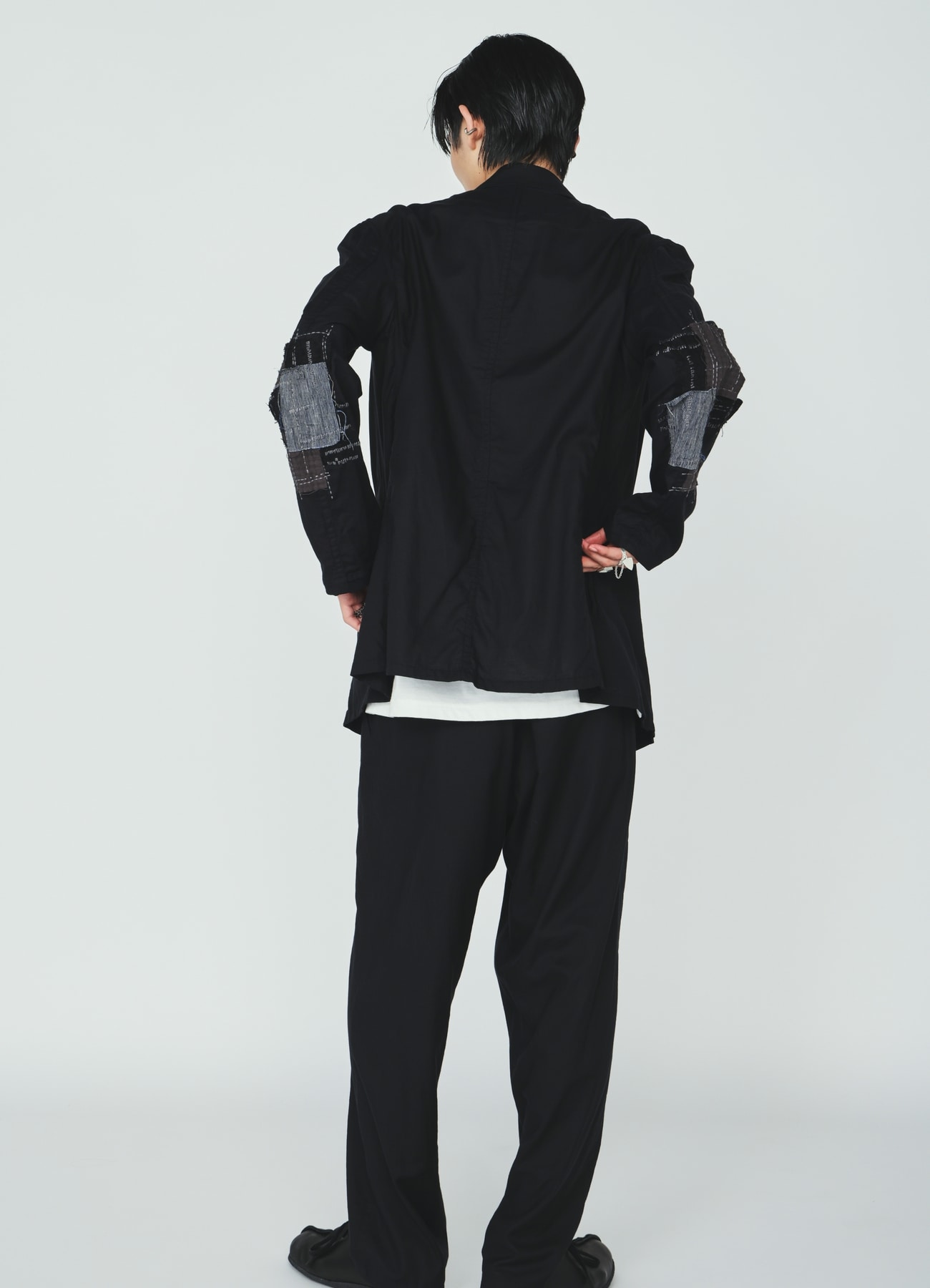 ORGANIC COTTON WASHER ZIP-UP BLOUSON WITH SASHIKO EMBROIDERY