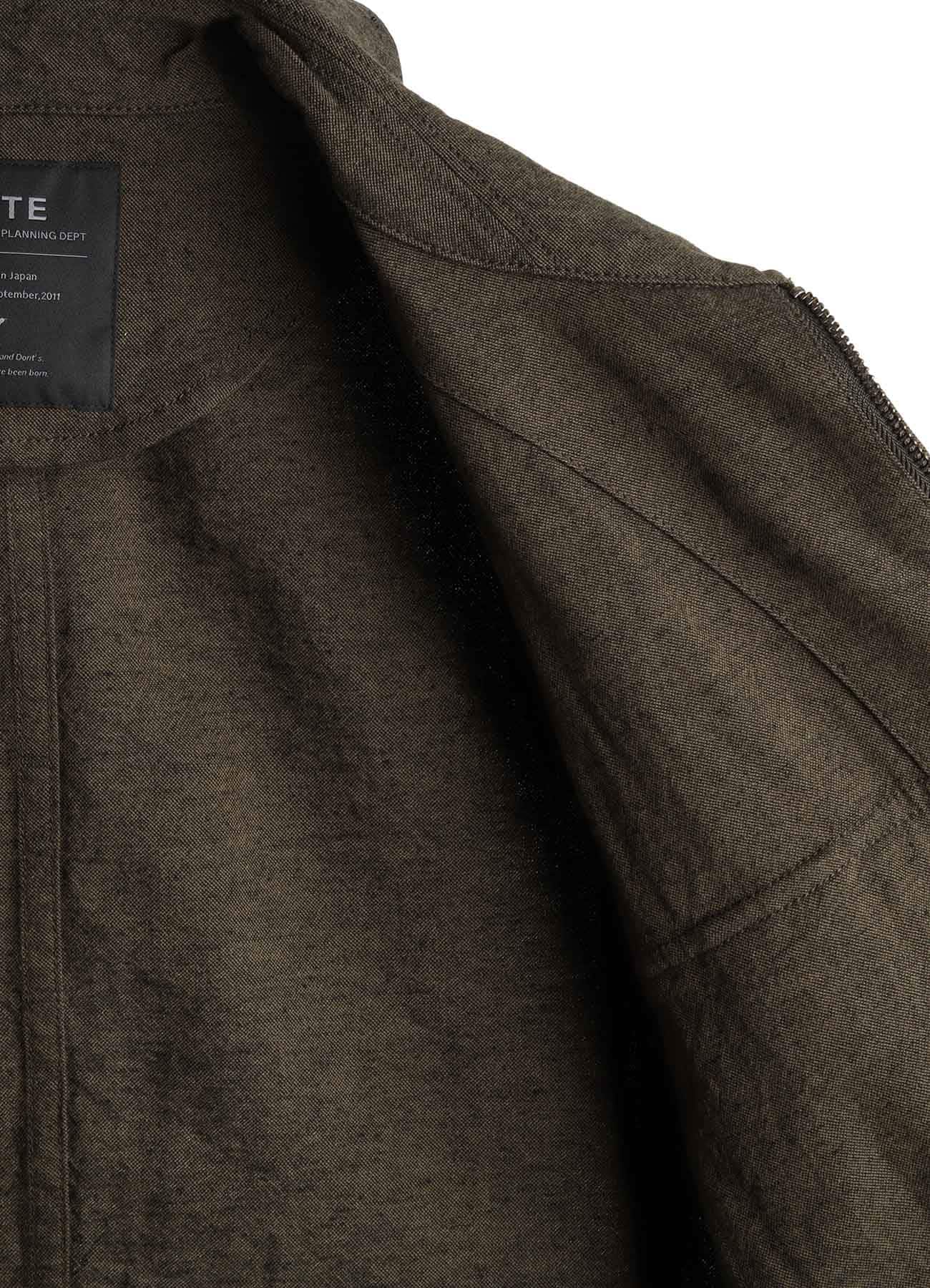 COTTON/LINEN CANVAS SOFRON ASYMMETRIC POCKET BLOUSON