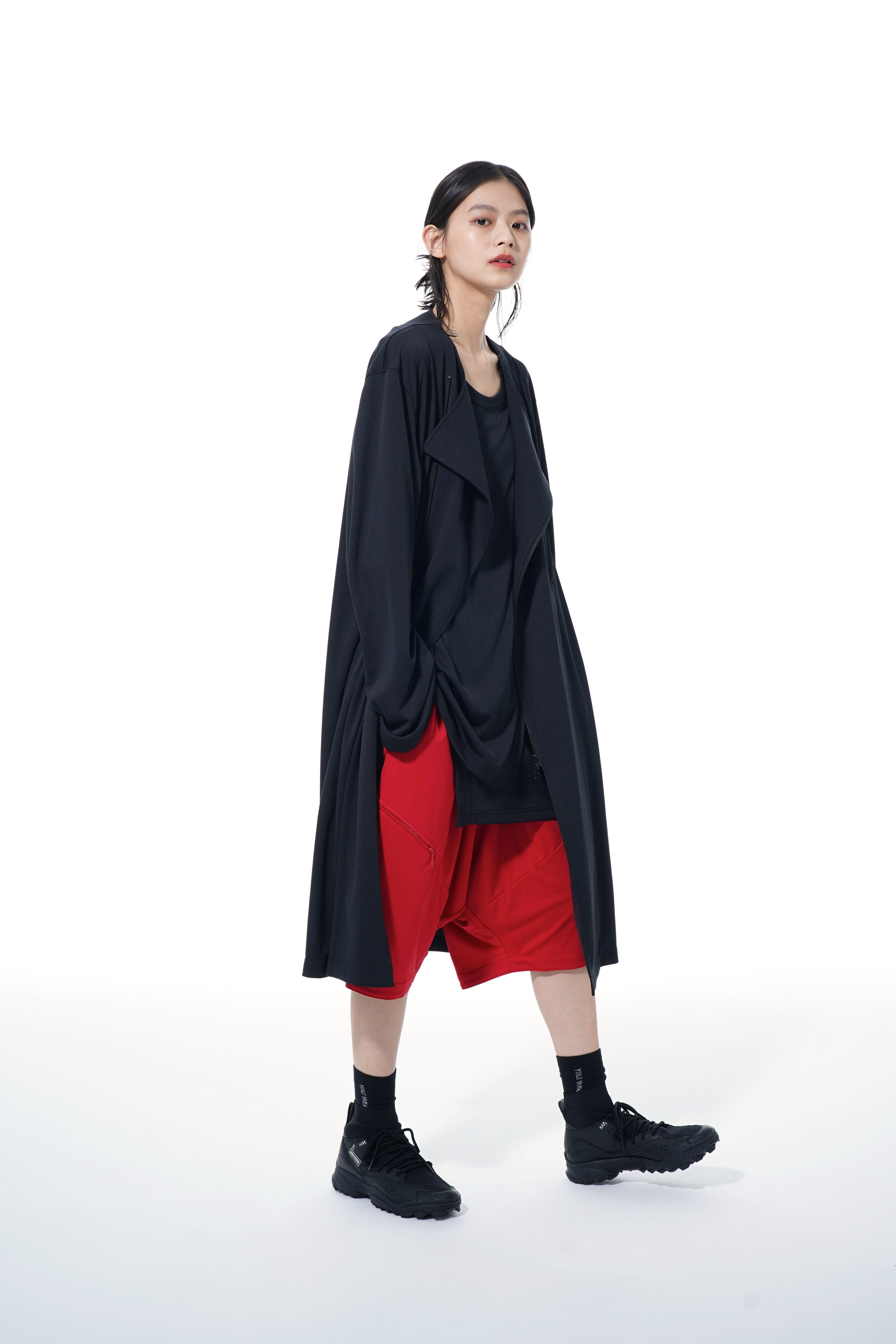 Thin Smooth Jersey Long Double Riders Coat