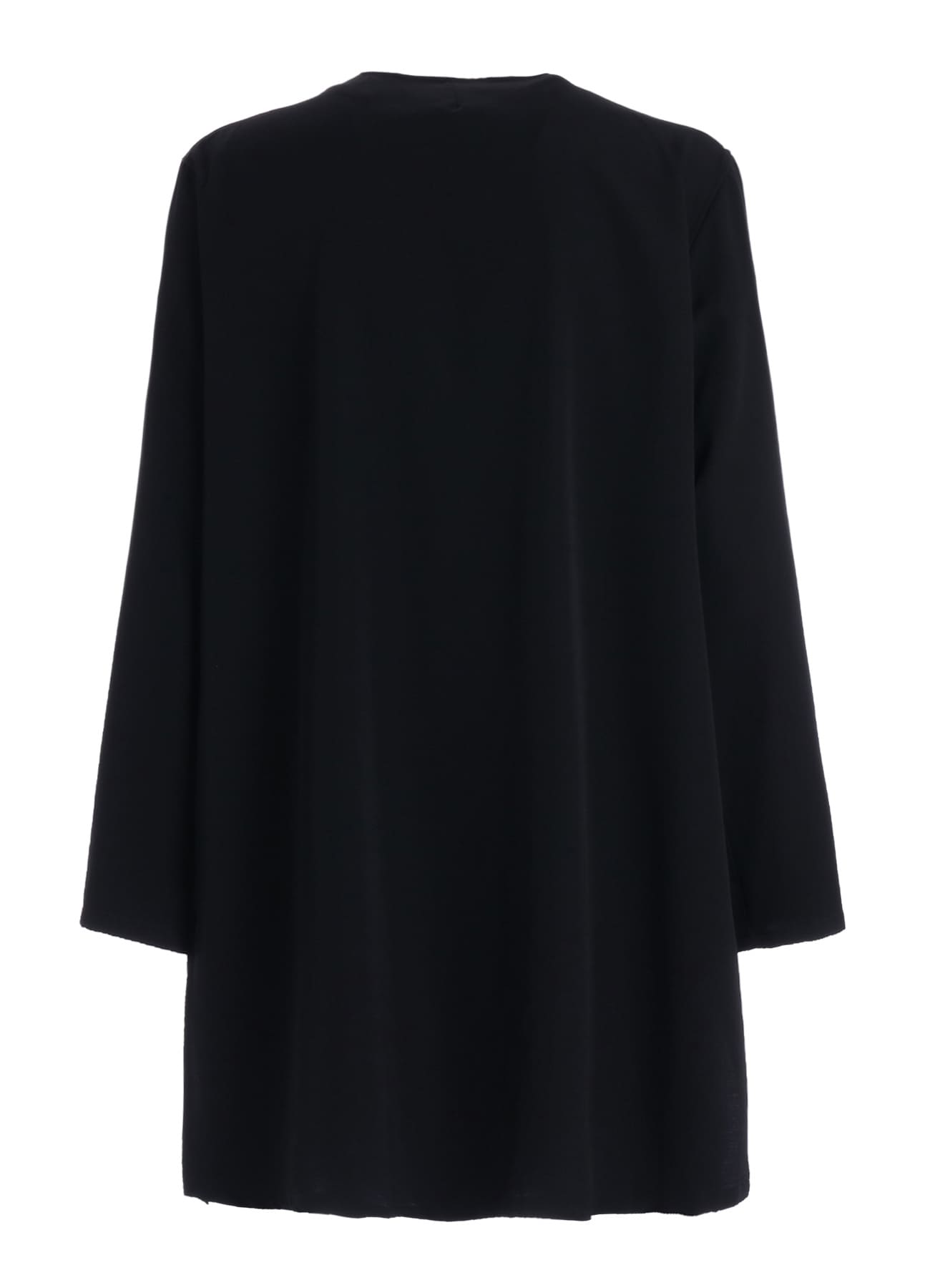 WASHER WOOL GABARDINE COLLARLESS LONG JACKET