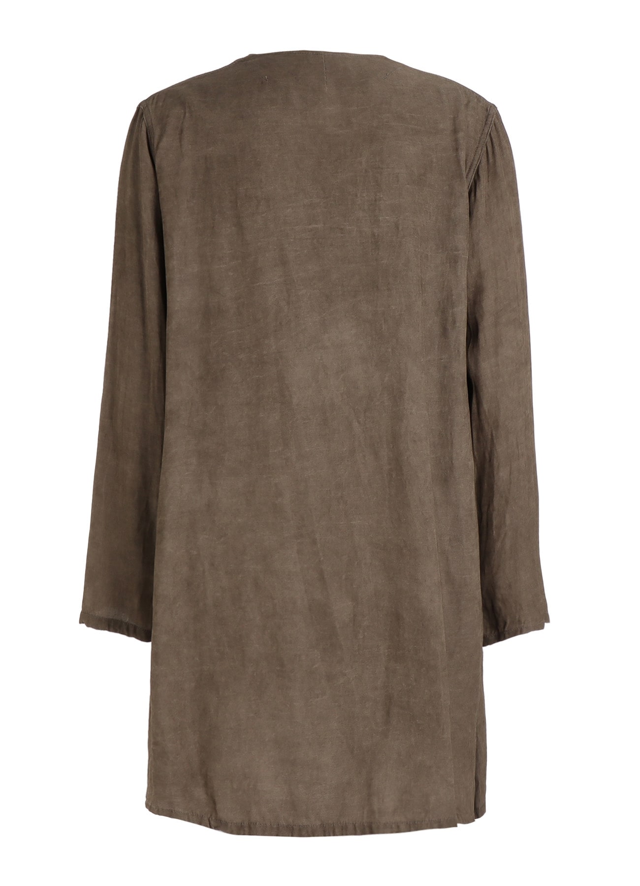 VIS/LI TWILL PIGMENT PRINT COLLARLESS LONG JACKET