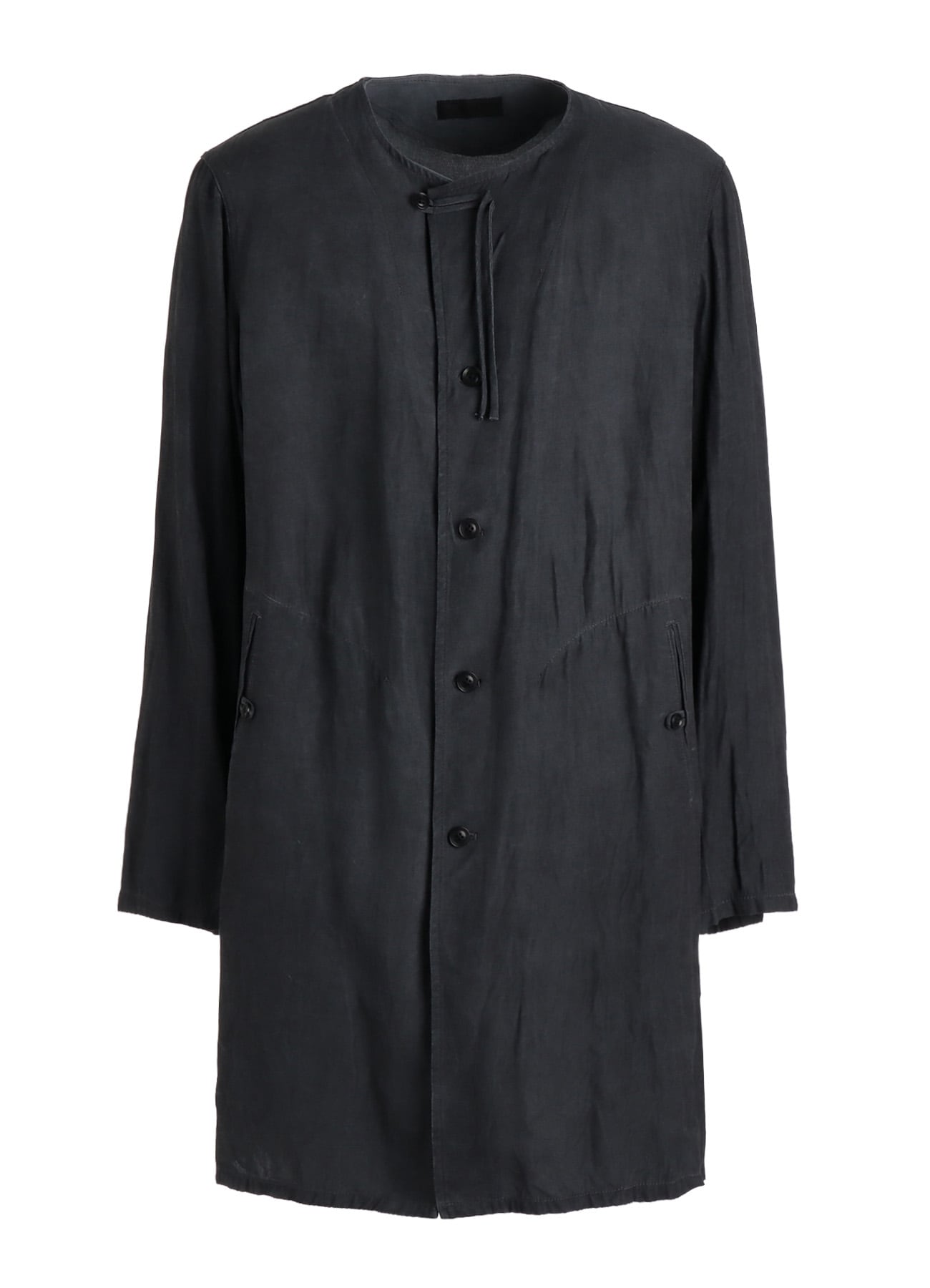 VIS/LI TWILL PIGMENT PRINT COLLARLESS LONG JACKET