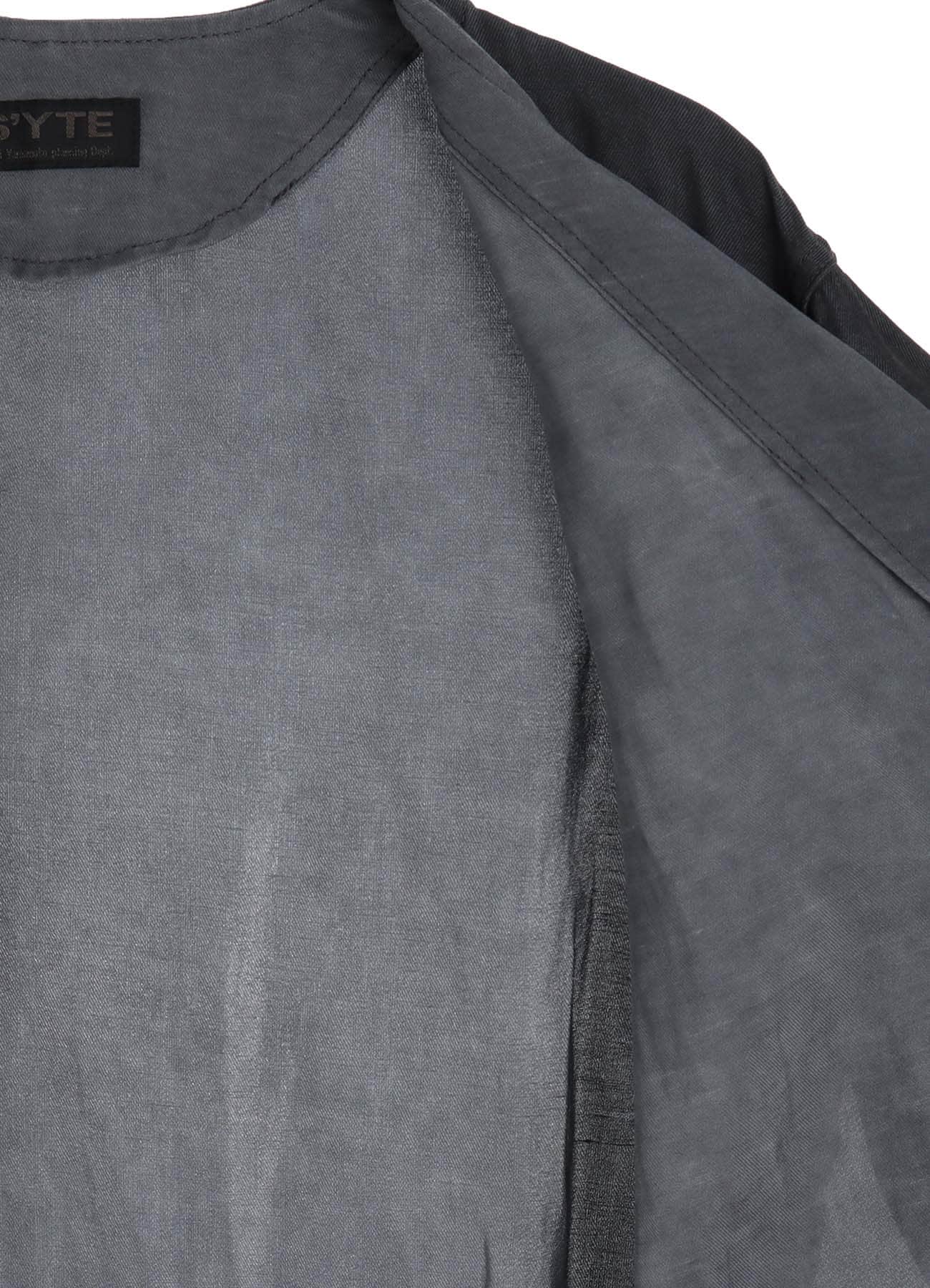 VIS/LI TWILL PIGMENT PRINT COLLARLESS LONG JACKET