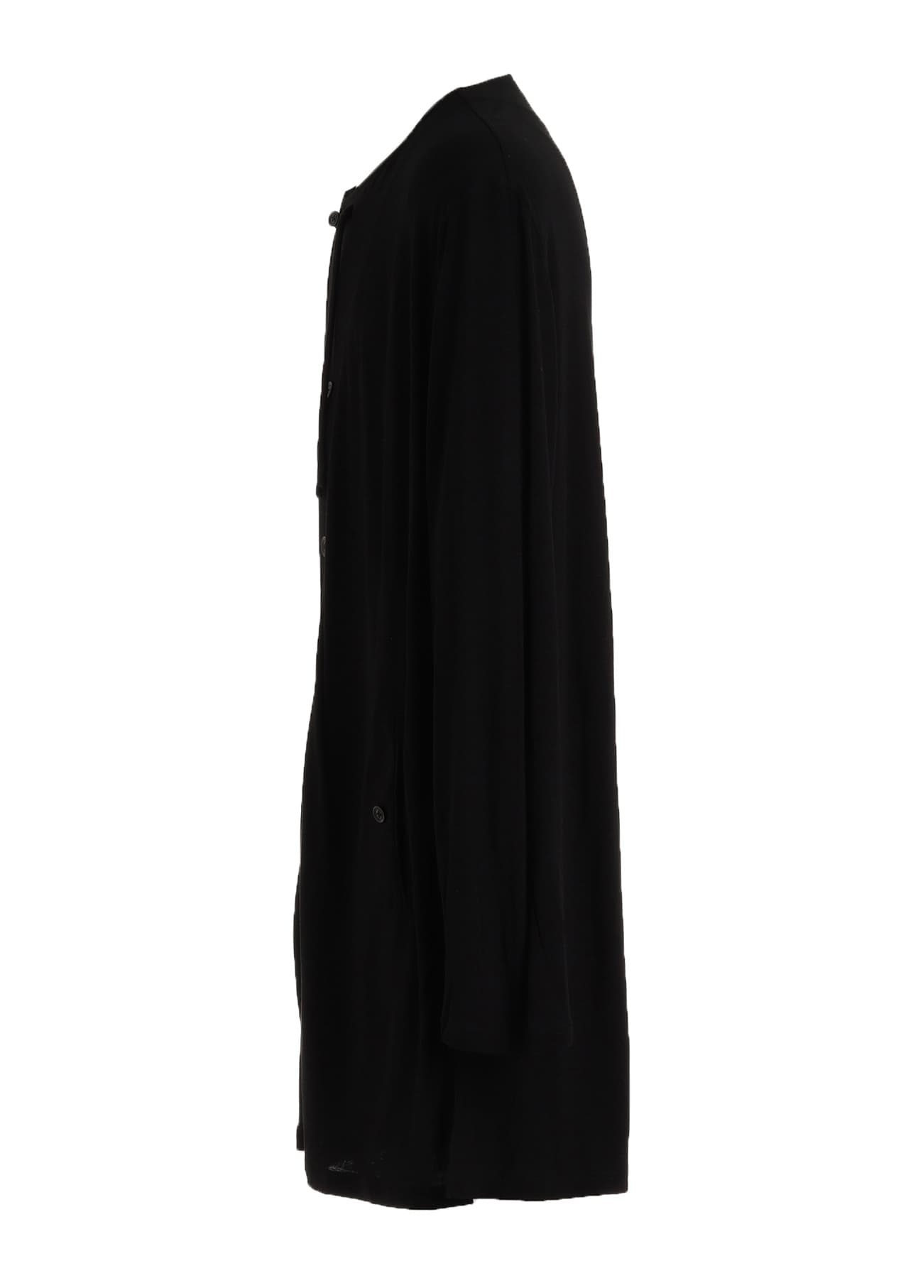RAYON JERSEY COLLARLESS LONG JACKET