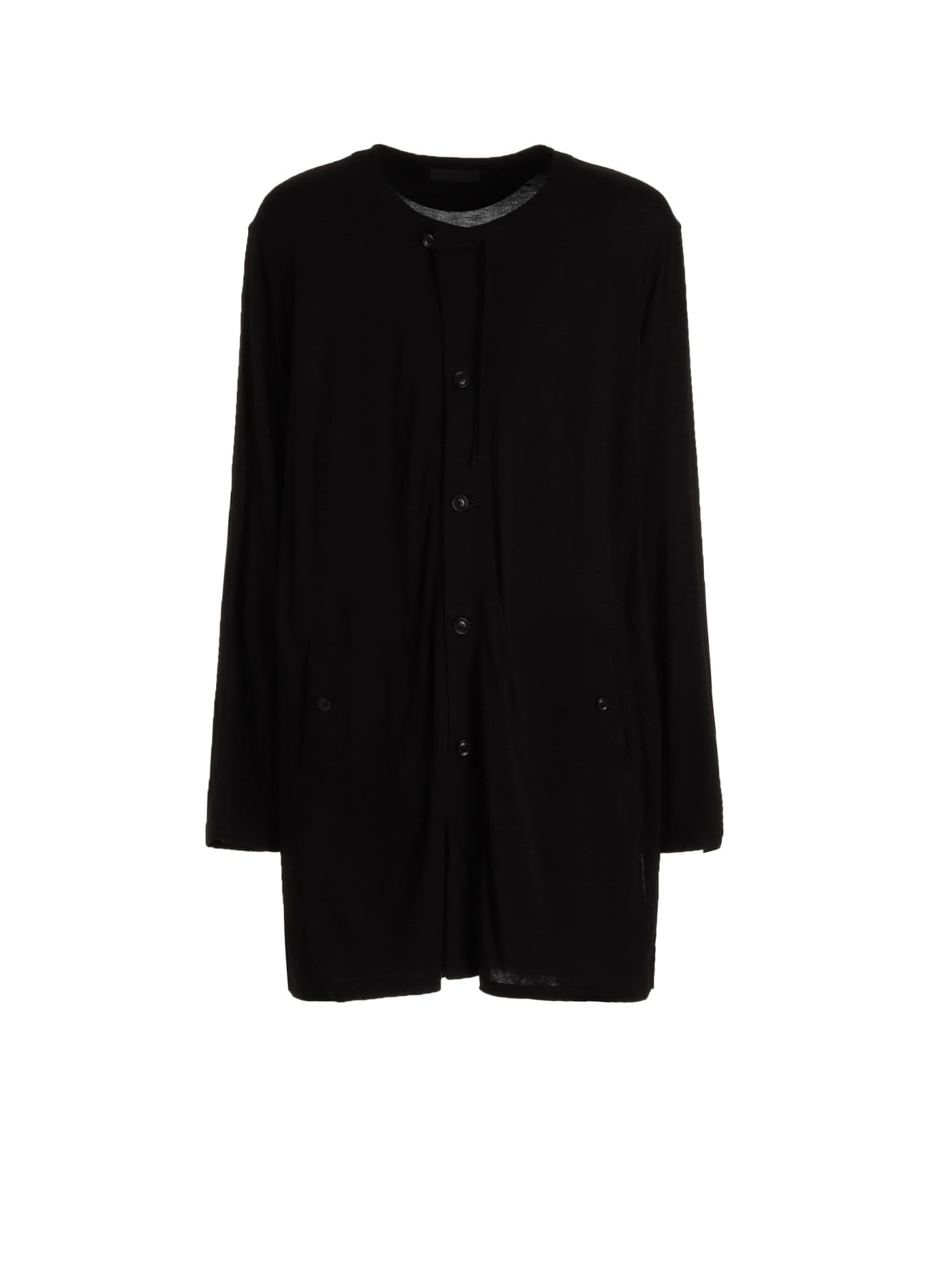 RAYON JERSEY COLLARLESS LONG JACKET
