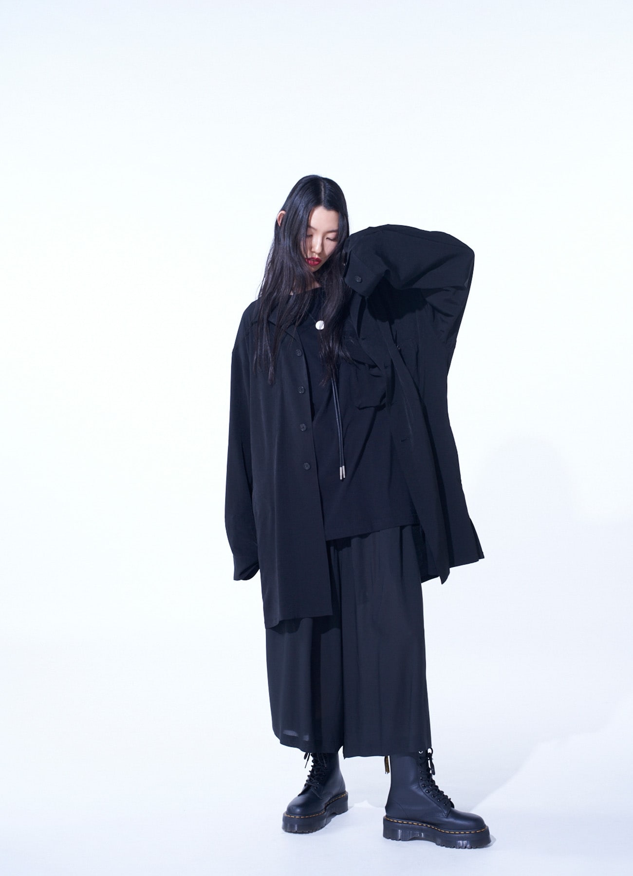 CREPE de CHINE LONG SHIRT BLOUSON