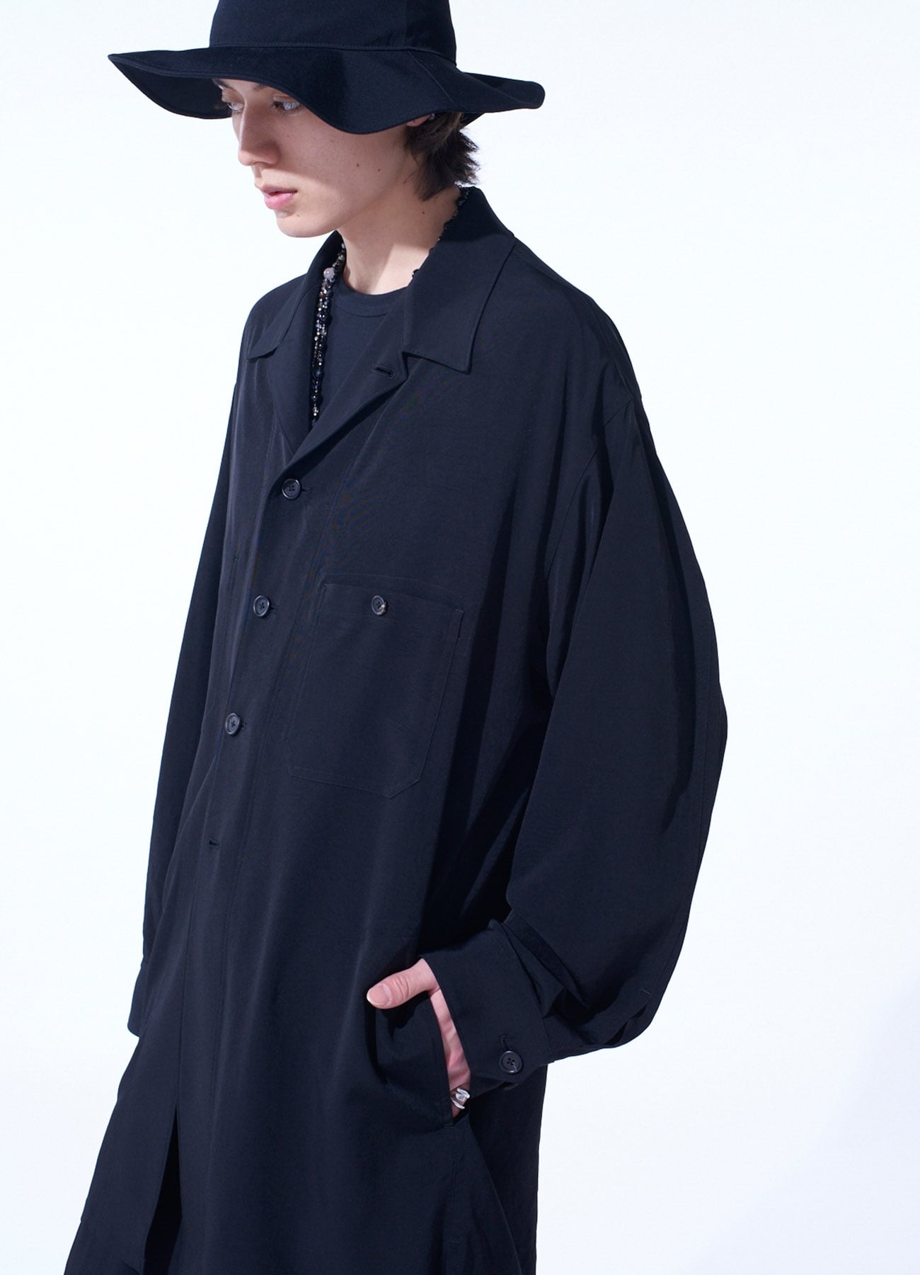 CREPE de CHINE LONG SHIRT BLOUSON