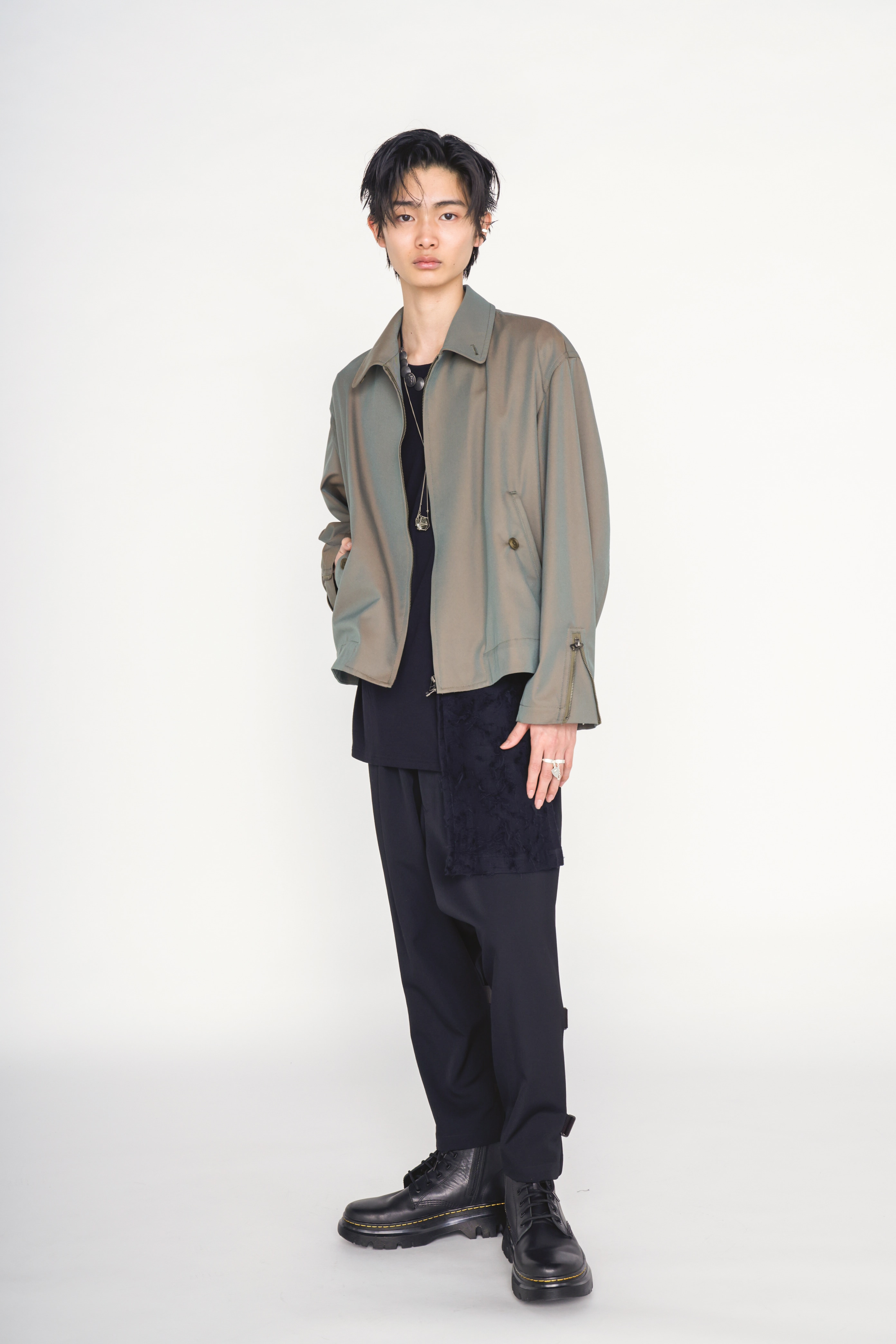 PE/RY REFLECTIVE TWILL ZIP-UP BLOUSON