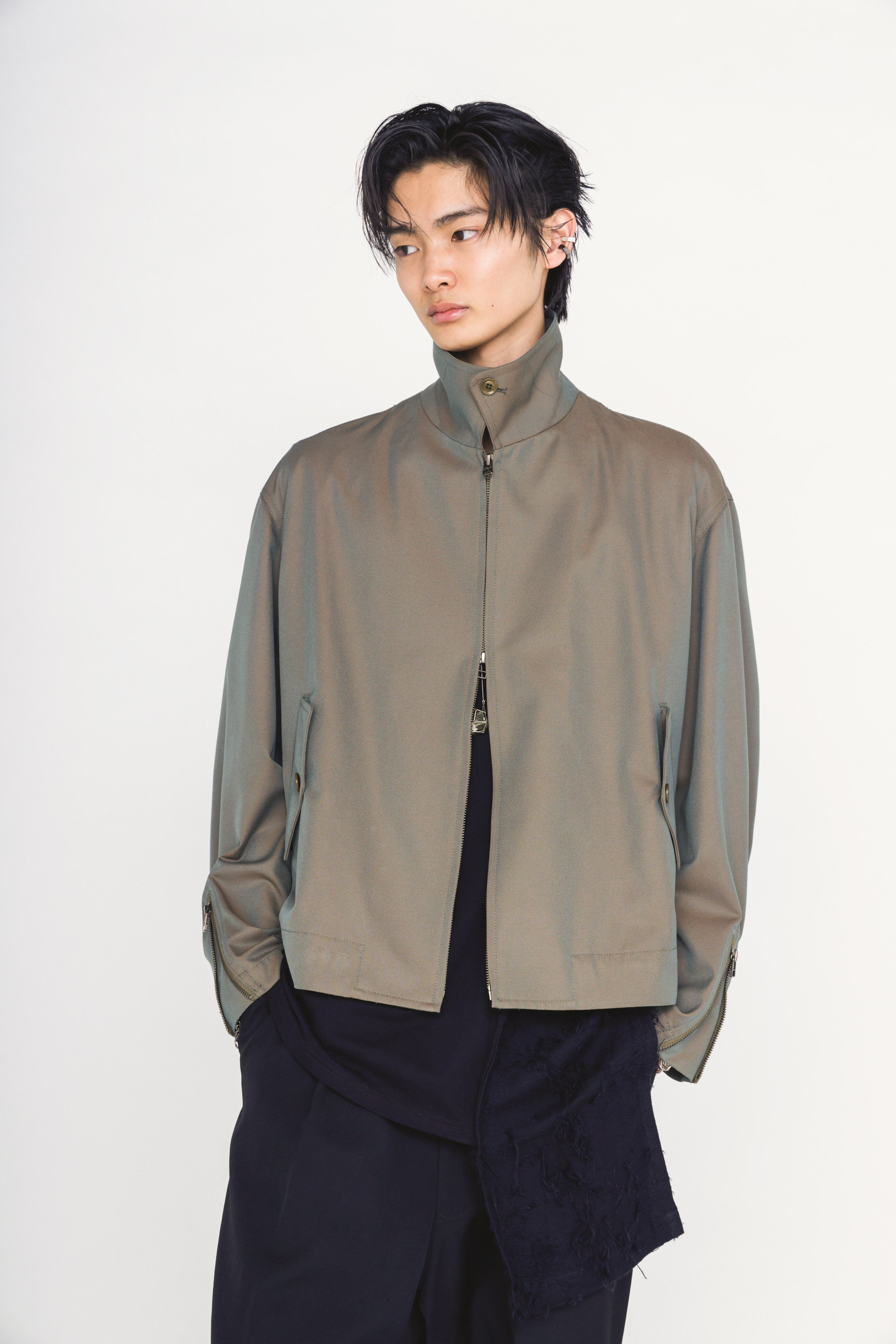 PE/RY REFLECTIVE TWILL ZIP-UP BLOUSON