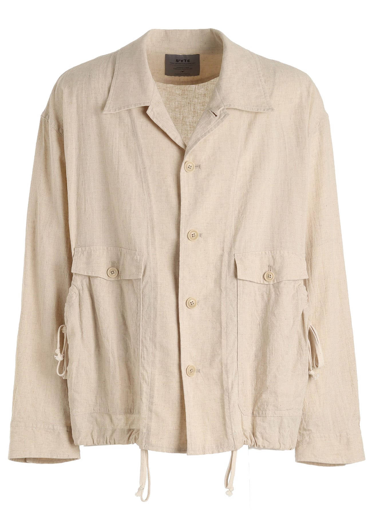 Cotton-Linen Poplin GATHERED POCKET BLOUSON(S White): S'YTE｜THE