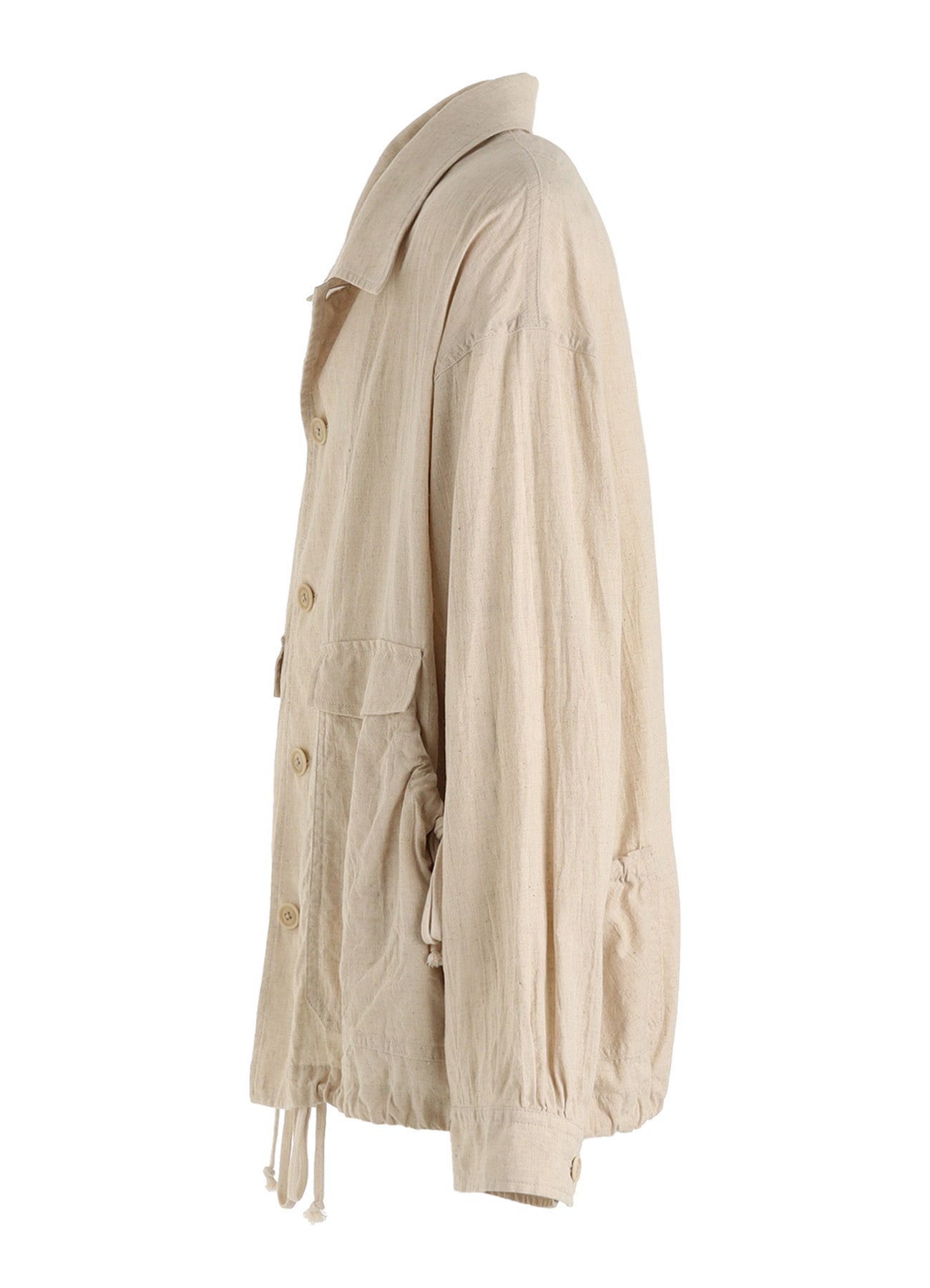 Cotton-Linen Poplin GATHERED POCKET BLOUSON(S White): S'YTE｜THE