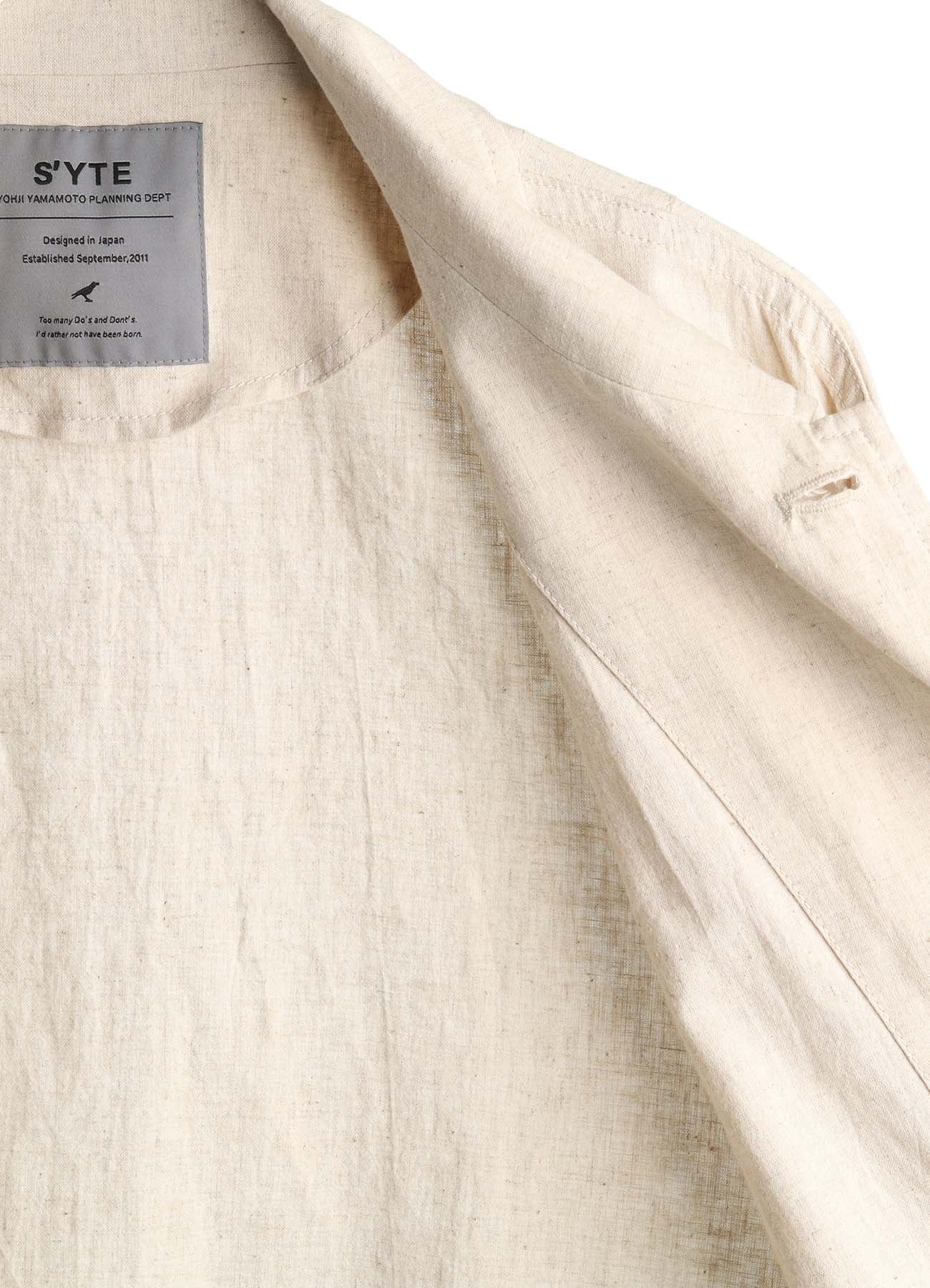Cotton-Linen Poplin GATHERED POCKET BLOUSON(S White): S'YTE|THE Cotton-Linen Poplin GATHERED POCKET BLOUSON(S White): S'YTE|THE