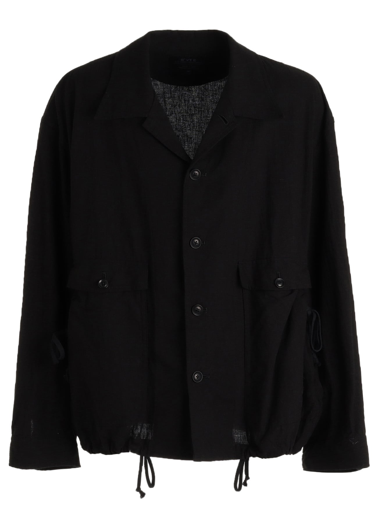 Cotton-Linen Poplin GATHERED POCKET BLOUSON