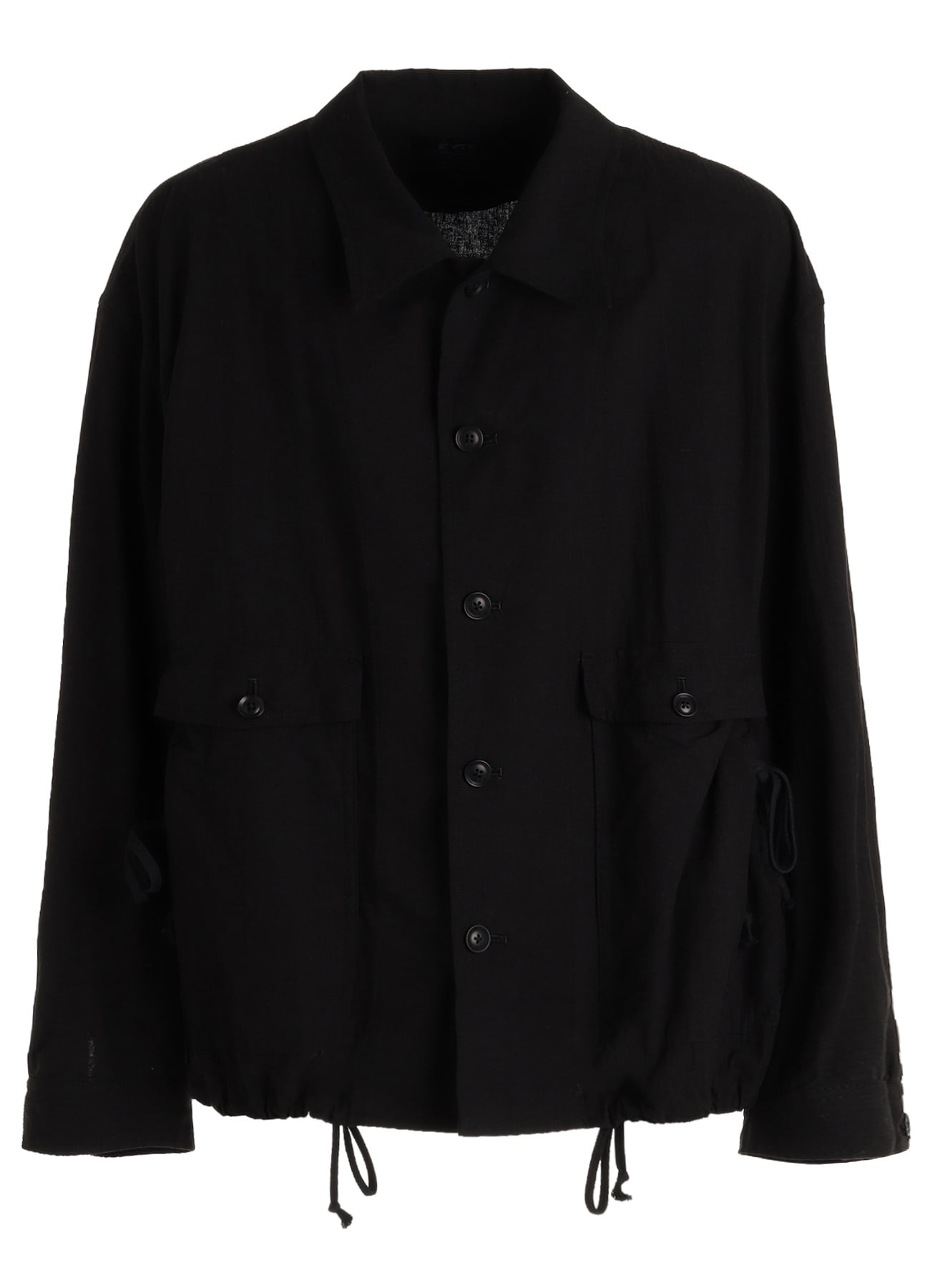 Cotton-Linen Poplin GATHERED POCKET BLOUSON