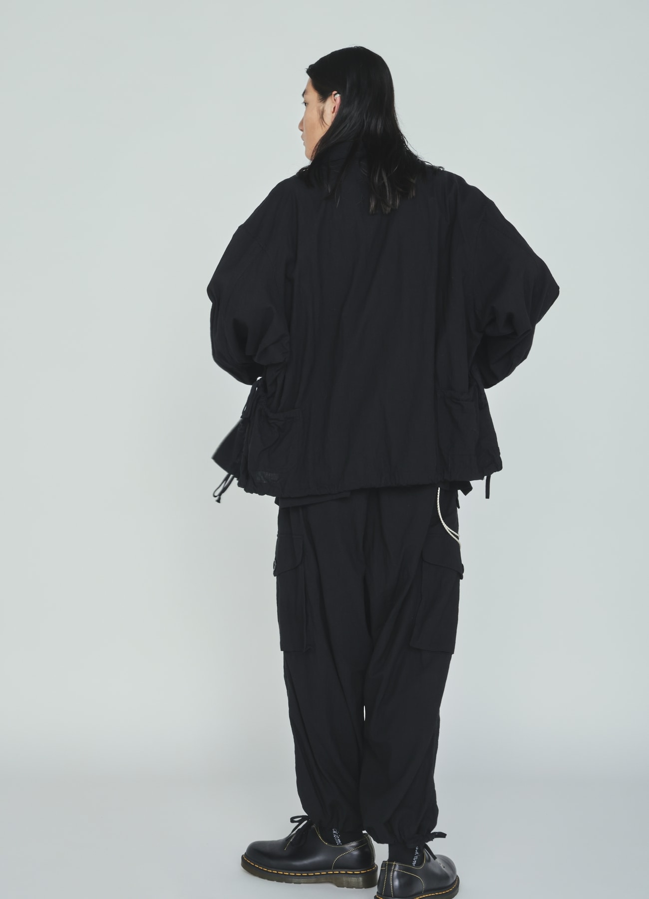 Cotton-Linen Poplin GATHERED POCKET BLOUSON
