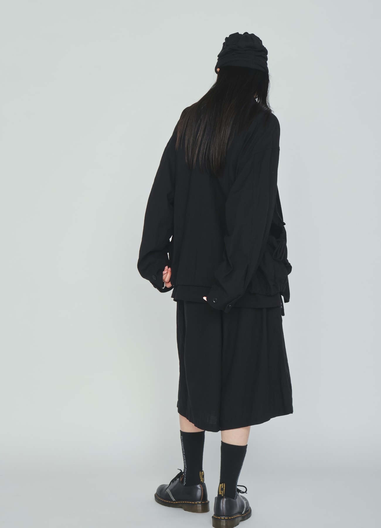 Cotton-Linen Poplin GATHERED POCKET BLOUSON