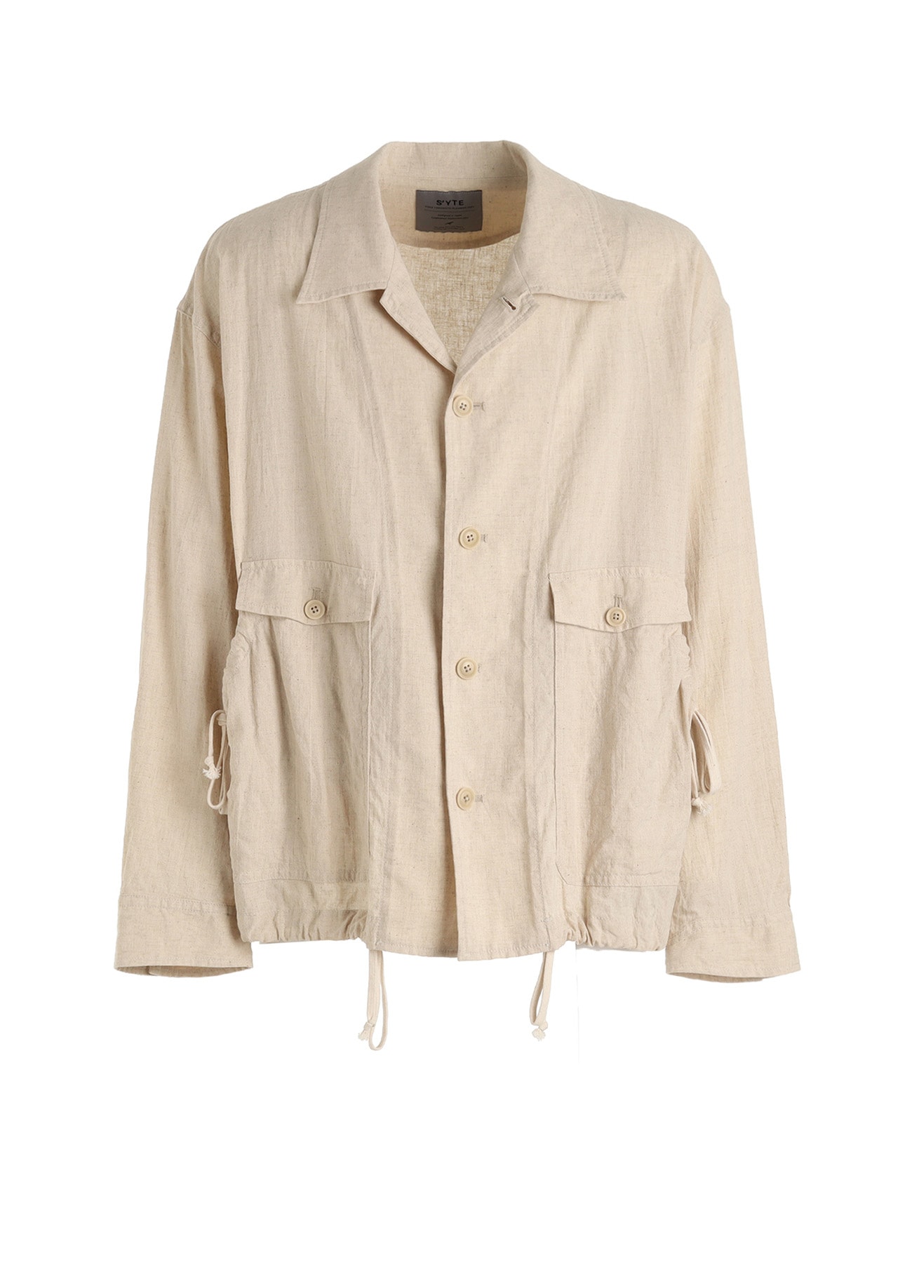 Cotton-Linen Poplin GATHERED POCKET BLOUSON