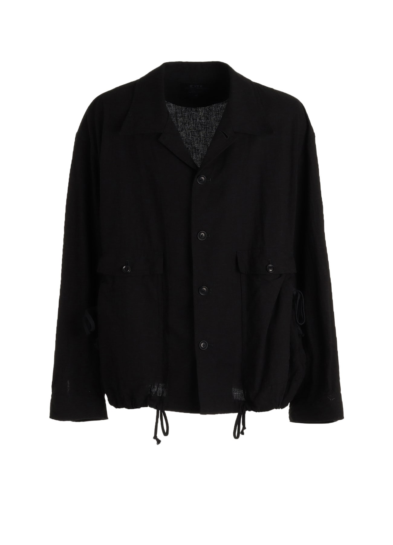 Cotton-Linen Poplin GATHERED POCKET BLOUSON