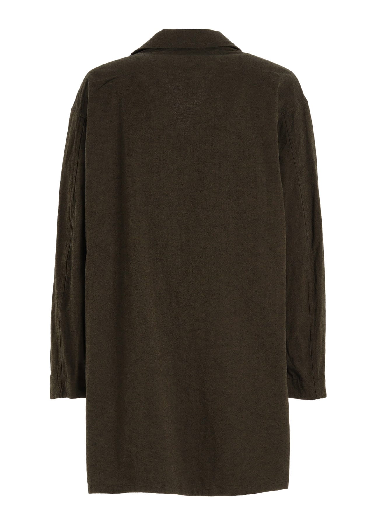 COTTON/LINEN CANVAS SOFRON OVERSIZED LONG SHIRT BLOUSON WITH WORK DETAIL