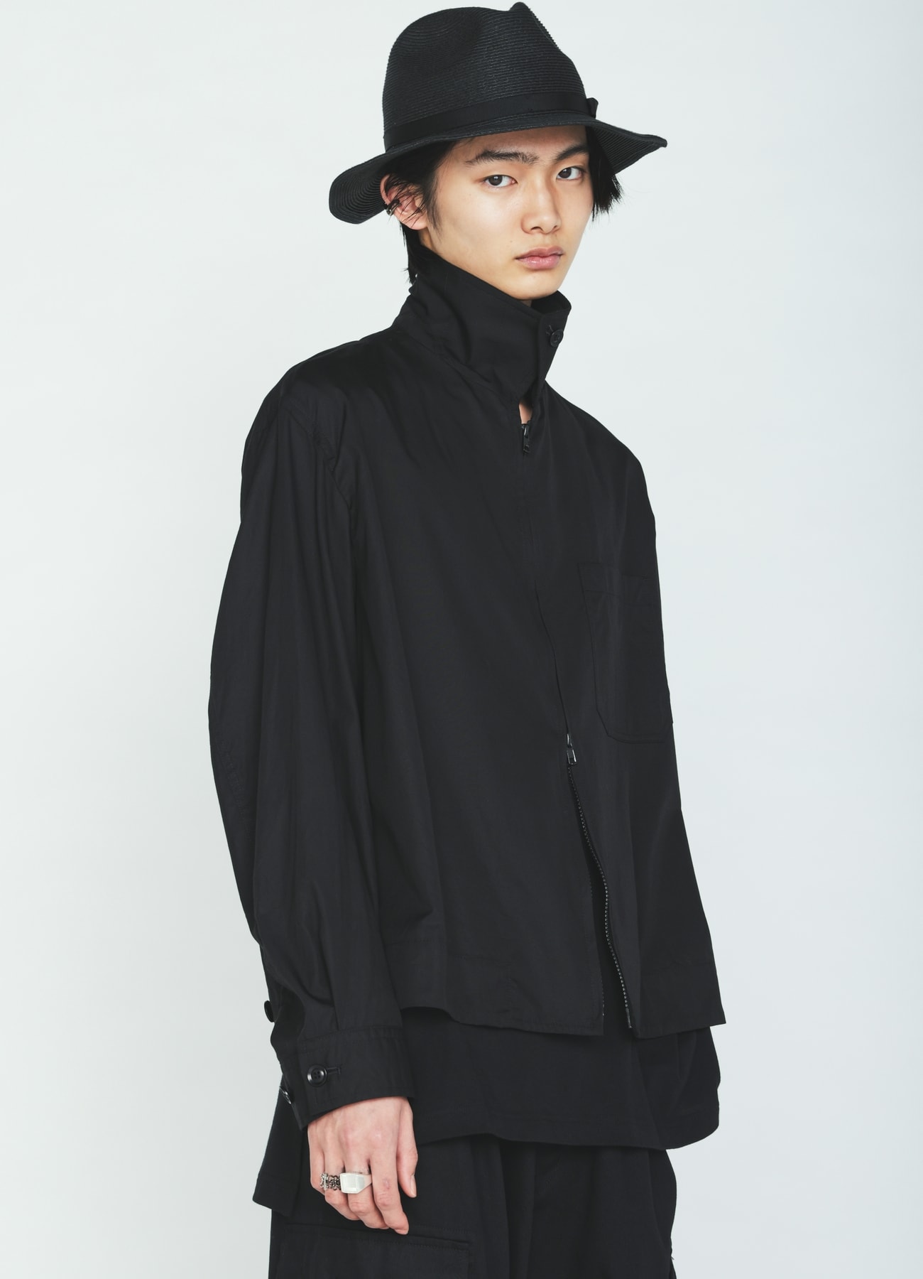 100/2 COTTON BROAD ZIP-UP BLOUSON
