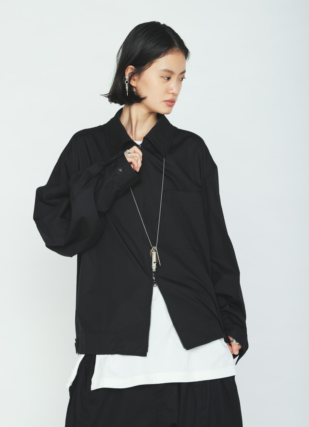 100/2 COTTON BROAD ZIP-UP BLOUSON