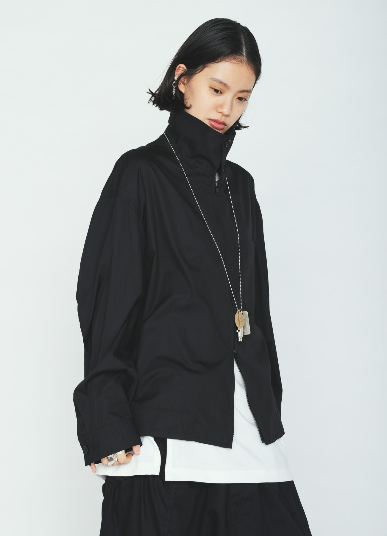 100/2 COTTON BROAD ZIP-UP BLOUSON