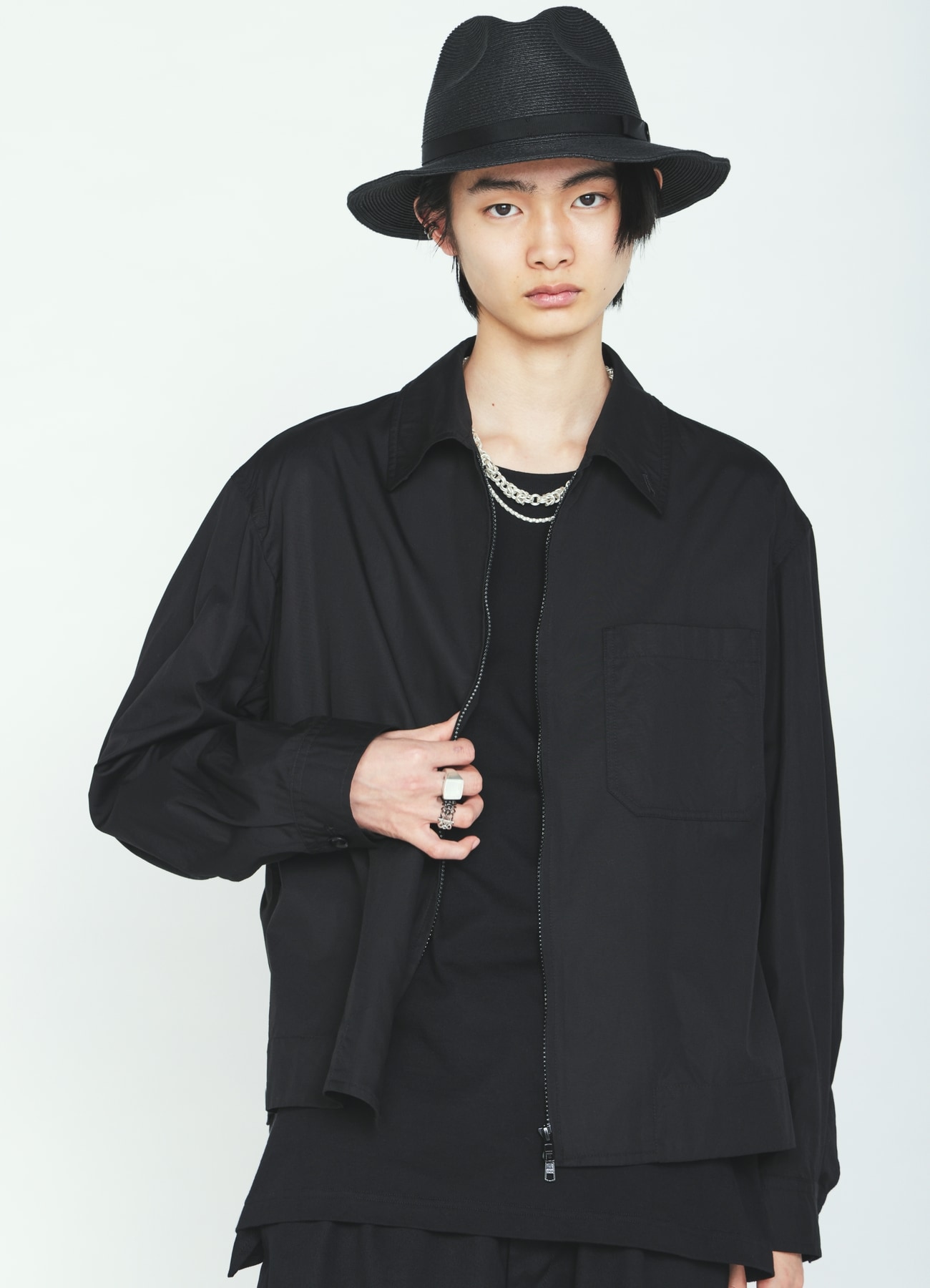 100/2 COTTON BROAD ZIP-UP BLOUSON
