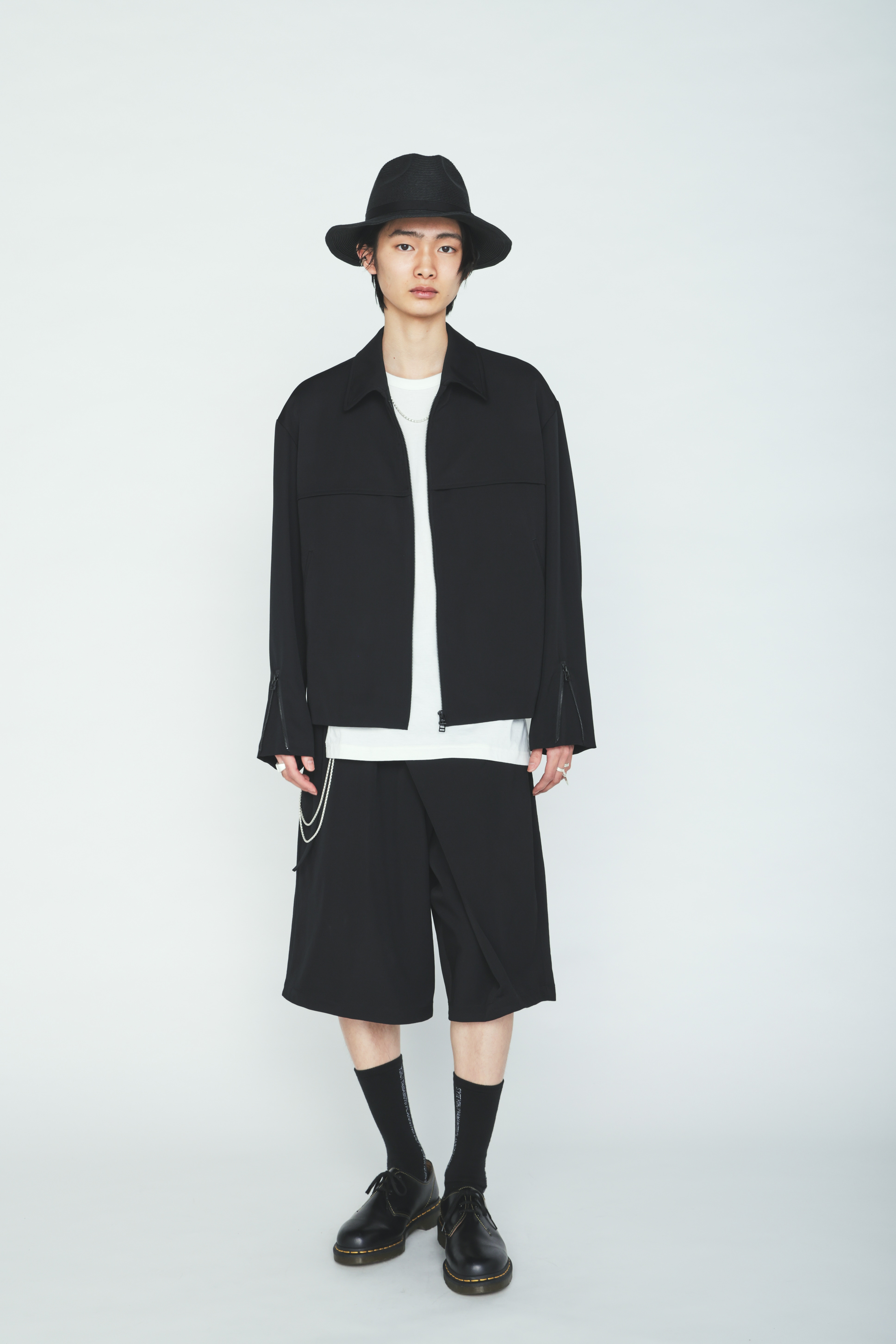 WASHER WOOL GABARDINE ZIP-UP BLOUSON